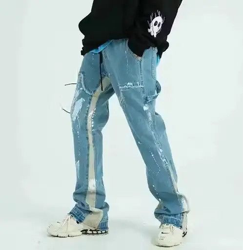 Japanese Brand × Vintage Reconstructed Splatter Denim Pants Size US 32 / EU 48 - 4 Thumbnail