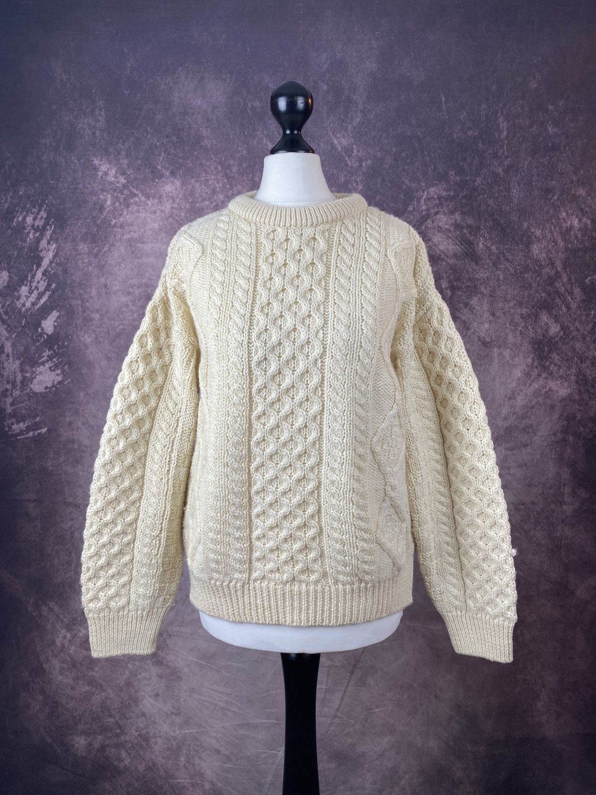 Aran Crafts Aran Crafts Irish Wool Cable Knit Fisherman Sweater Size: S Size US S / EU 44-46 / 1 - 1 Thumbnail