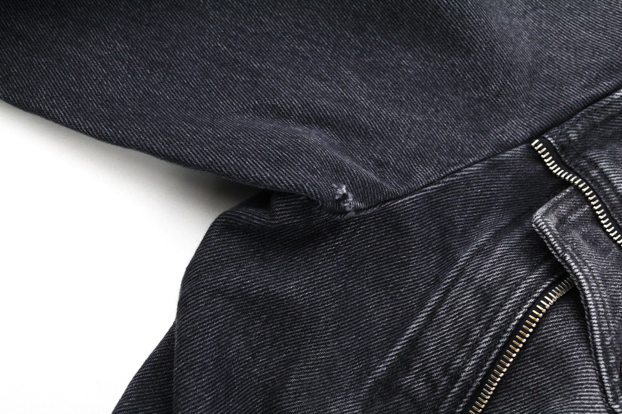 Off-White FOR EVER S Washed Black Zip Denim Long Sleeve 80305 Size US S / EU 44-46 / 1 - 12 Thumbnail