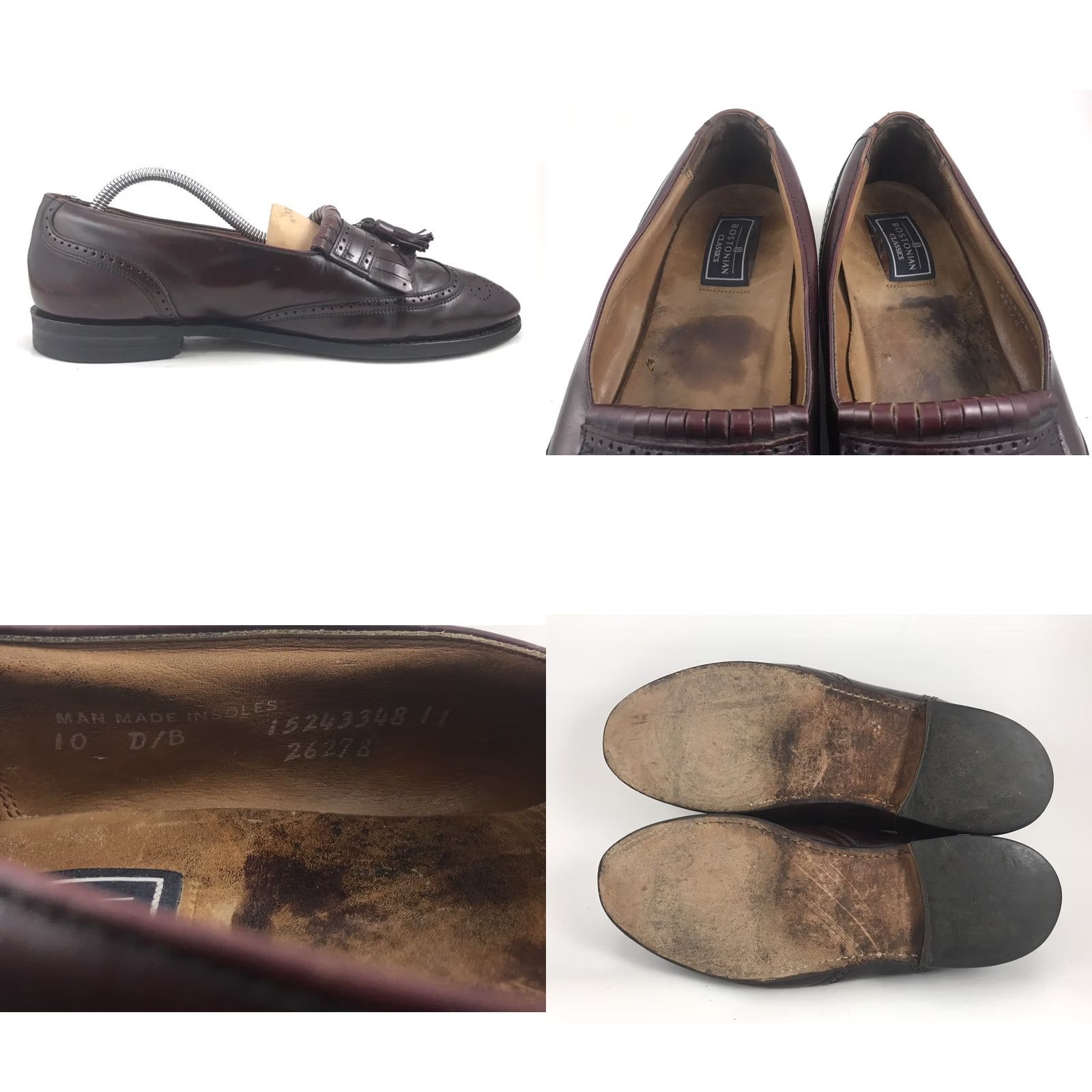 Vintage Bostonian Mens Dress Loafers Brown Leather WingTip Kilt Tassels SlipOn 10D Shoes Mens Brown Leather WingTip Brogue Tassels Slip On Loafers Size US 10 / EU 43 - 8 Thumbnail