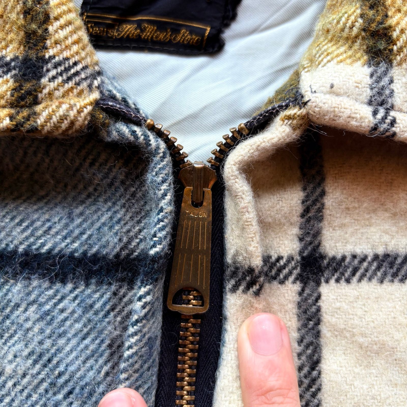 Sears Crazy True Vintage Talon Zip Wool Jacket Flannel Size US L / EU 52-54 / 3 - 6 Thumbnail