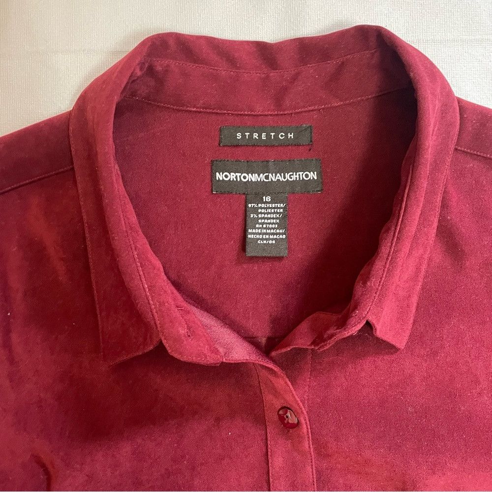 Other Norton McNaughton Bordo Wine Faux Suede Sleeve Embroidered Size XXL / US 16-18 / IT 52-54 - 8 Thumbnail