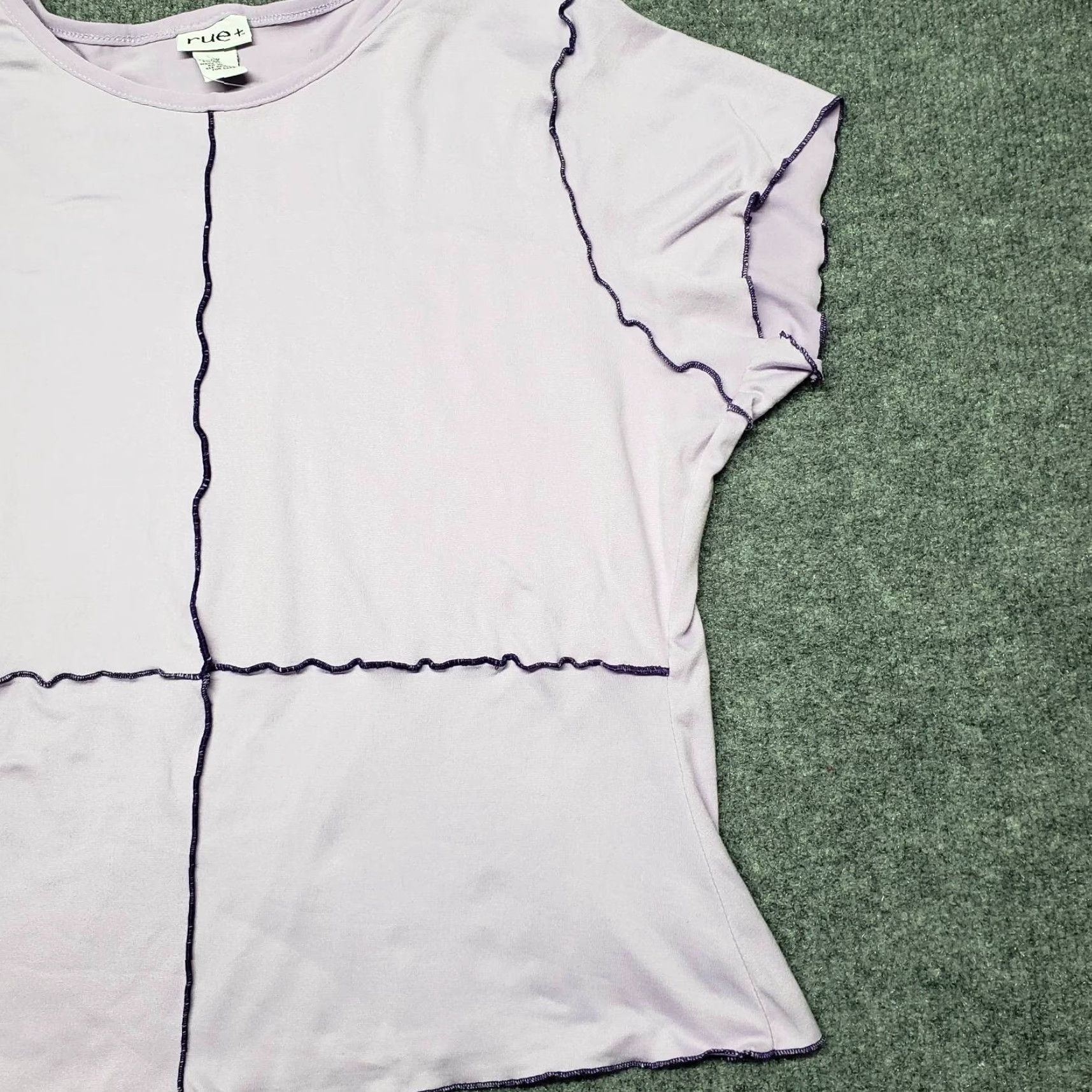 Vintage Rue21 Casual Top Womens 3X Purple Short Sleeve Cap Stretch Thick Stitch New Blouse Shirt Basic All Seasons Mens Womens Girls Boys Size XXL / US 16-18 / IT 52-54 - 5 Thumbnail