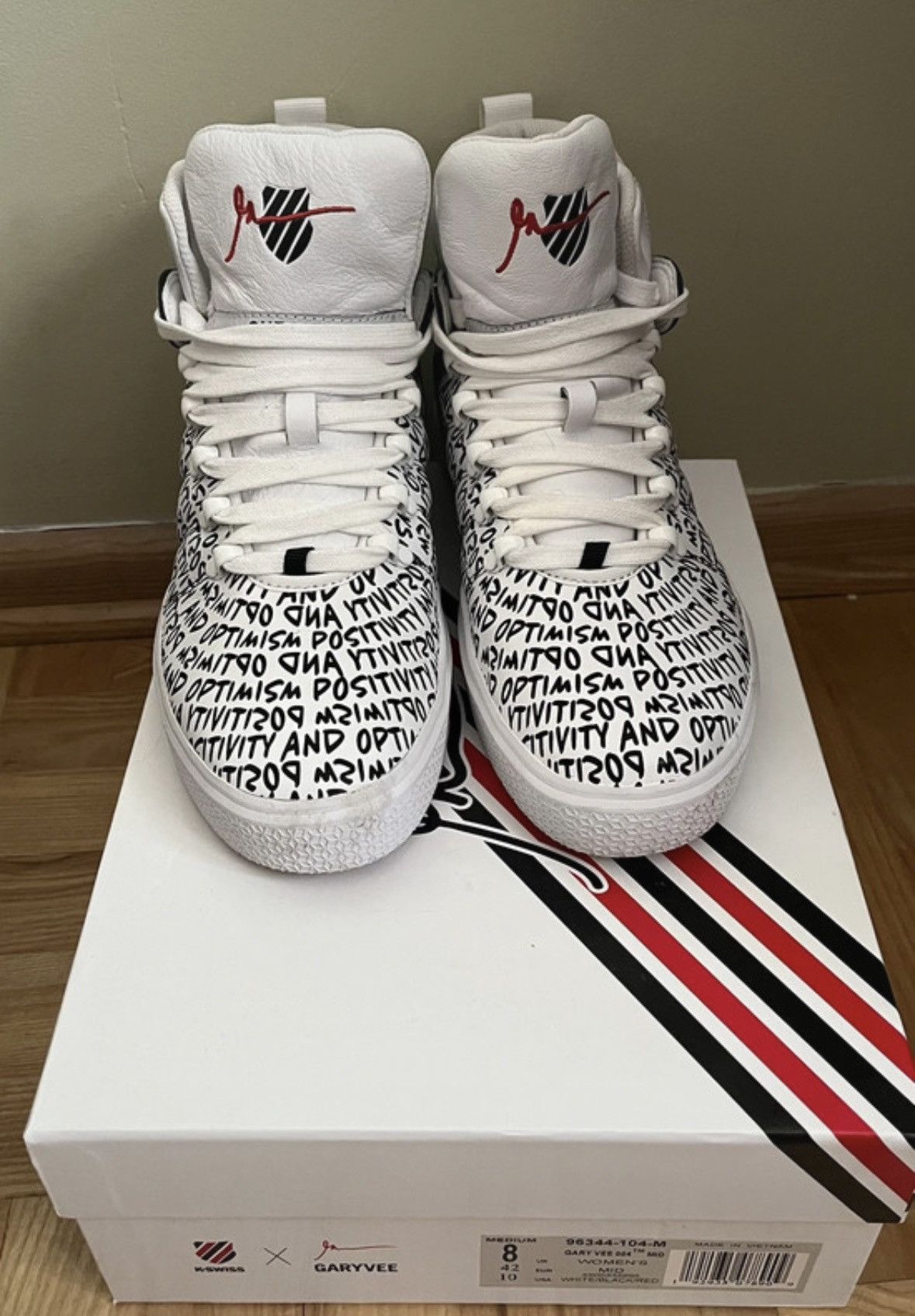 K-Swiss K-Swiss x Garyvee White Hi-Top Sneakers Size US 10 / EU 43 - 4 Thumbnail