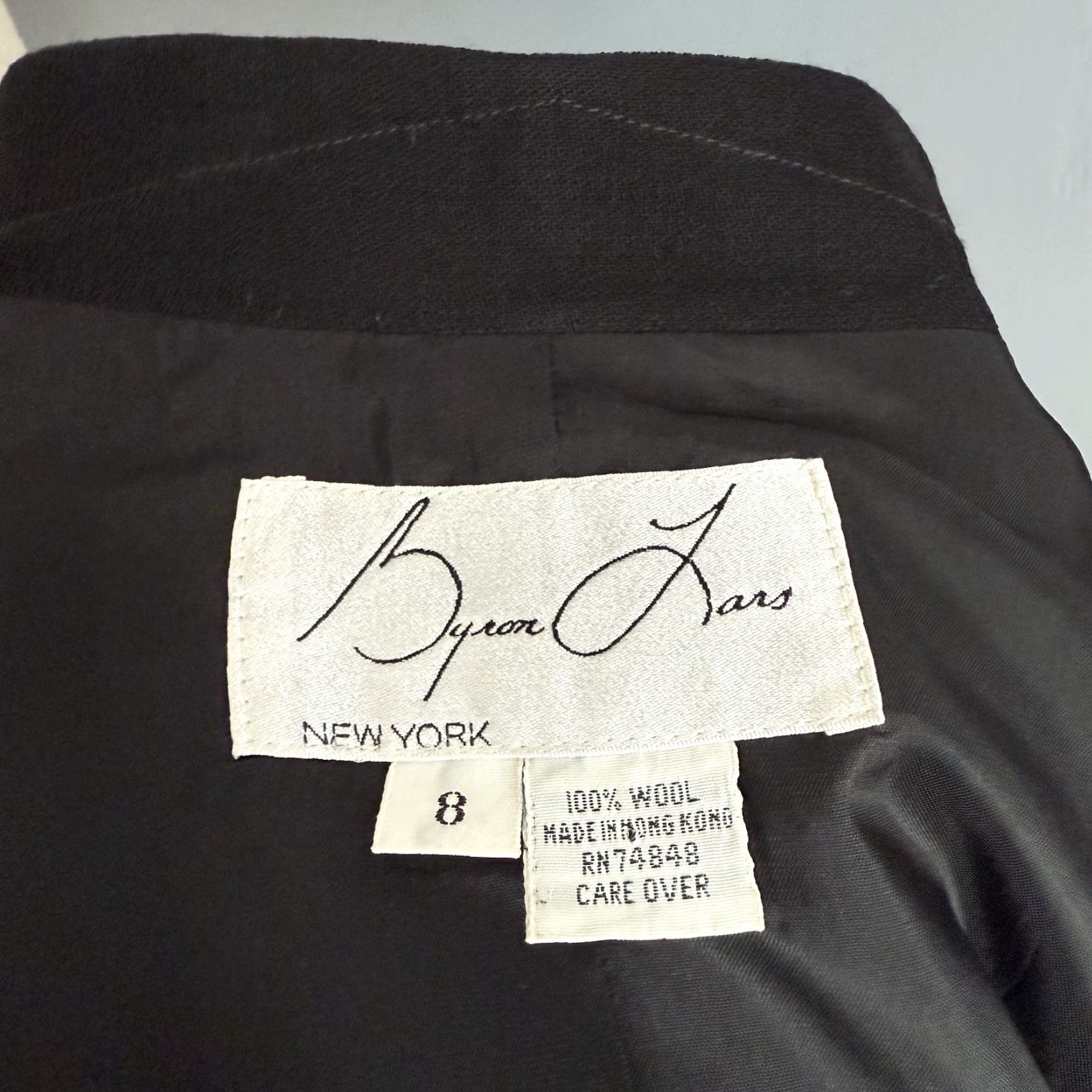 Vintage VINTAGE Byron Lars Blazer Jacket Womens 8 Black Wool Tailored Cinched Waist Blazer 8 Size M / US 6-8 / IT 42-44 - 7 Thumbnail