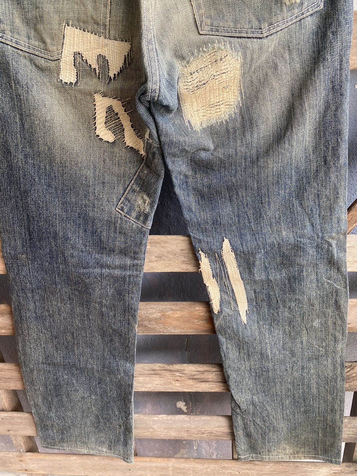 Japanese Brand × Takeo Kikuchi × Vintage Vintage Takeo Kikuchi Rework Style Distressed Jeans Size US 30 / EU 46 - 11 Thumbnail
