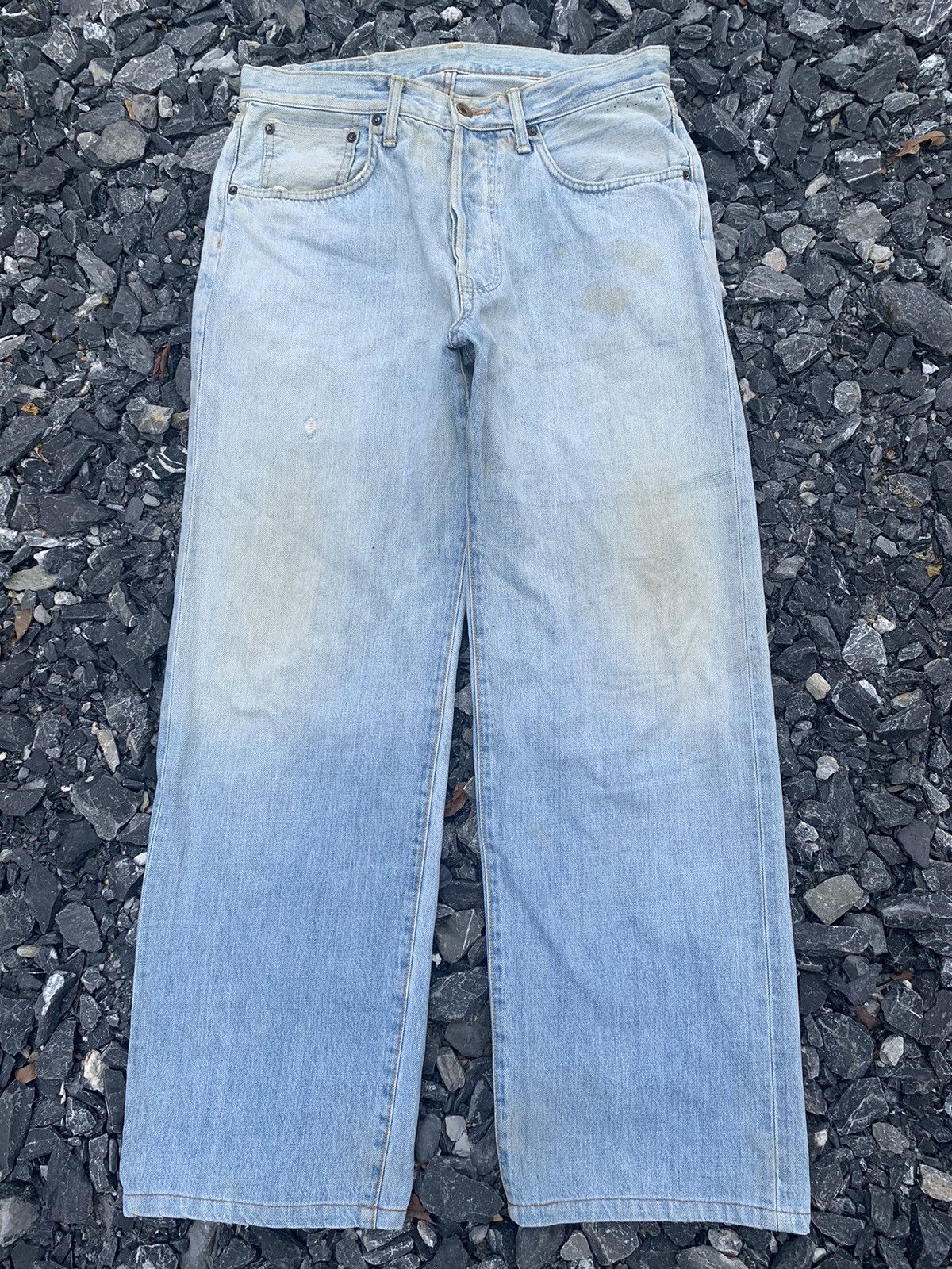 Edwin × Kapital × Vintage EDWIN 505 SELVEDGE BUTTON FLY BAGGY FADED DISTRESSED DENIM Size US 32 / EU 48 - 1 Thumbnail