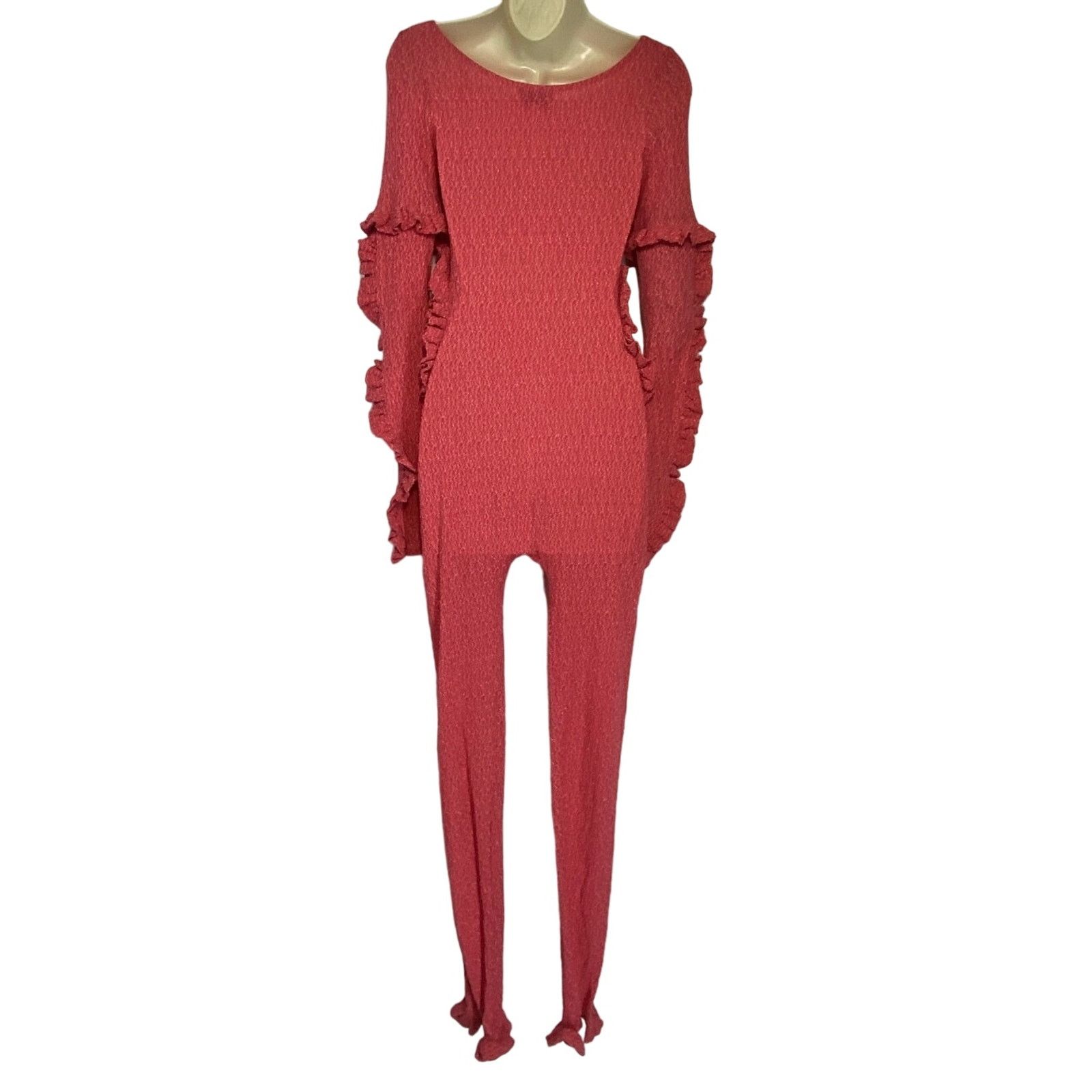 Collina Strada NWOT Collina Strada NY Hot Pink cutout Bodysuit women sz S Size 30" / US 8 / IT 44 - 4 Thumbnail