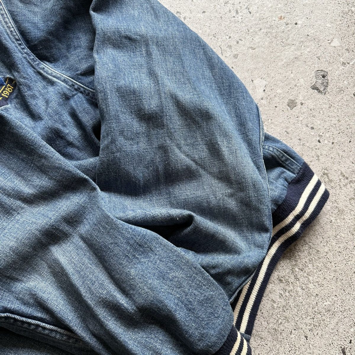 Polo Ralph Lauren Polo Ralph Lauren Vintage Denim Bomber Jacket Flags Logo Size US L / EU 52-54 / 3 - 6 Thumbnail