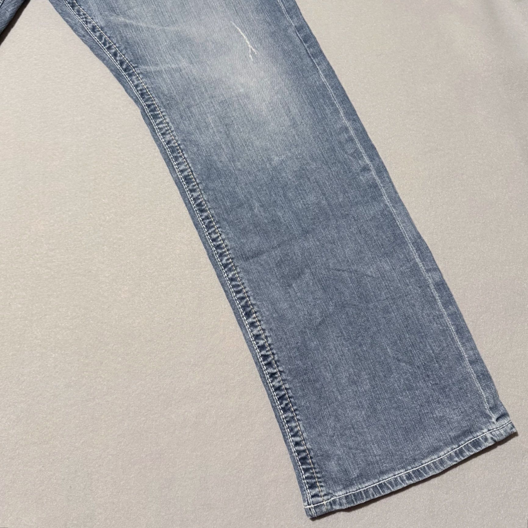 Vintage Buckle Big Star Jeans Men Blue Vintage Voyager Straight Stretch Distressed - 33 City Logo 5-Pocket Size US 33 - 6 Thumbnail