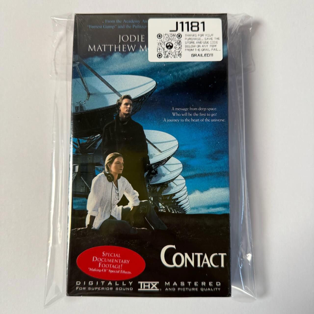 Designer DS Contact VHS 1997 Foster & McConaughey THX Mastered WHV Size ONE SIZE - 10 Thumbnail