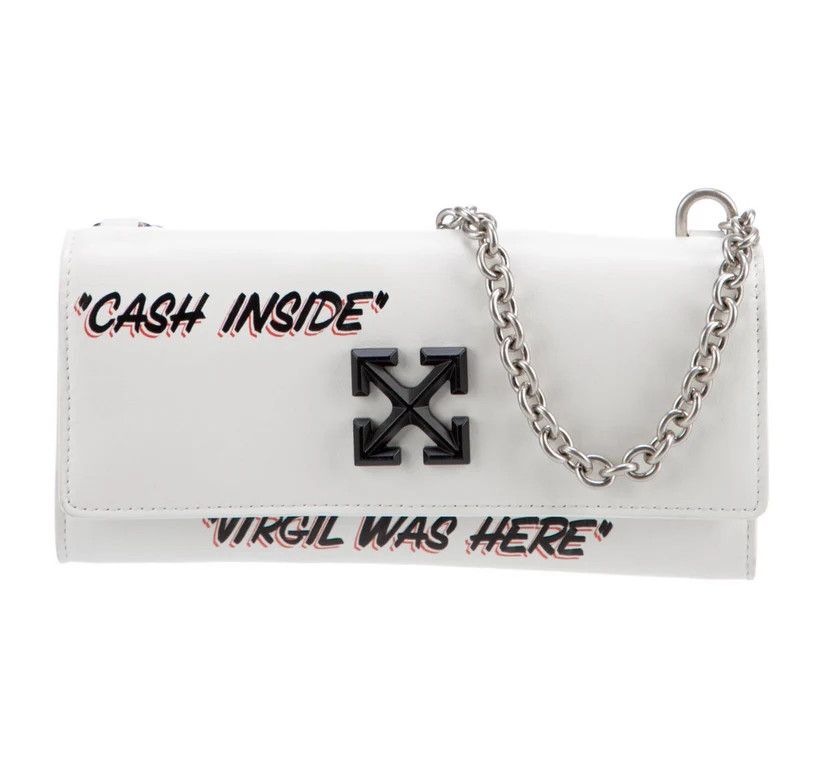 Off-White o1mle0425 Size: OS / Jitney Wallet On Chain Quote in White Size ONE SIZE - 4 Thumbnail