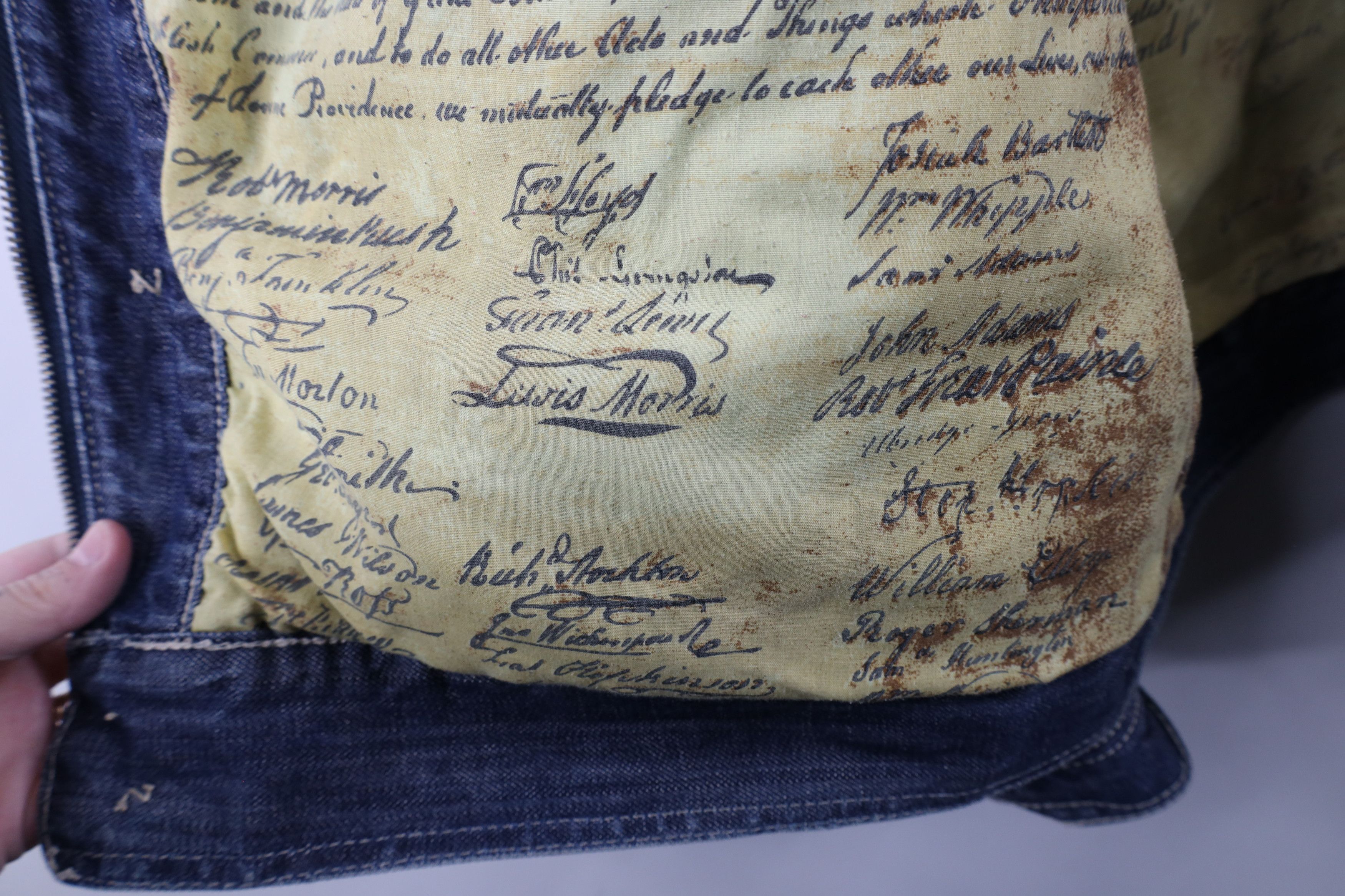 Vintage Vintage Marc Buchanan Pelle Pelle Flag Studded Denim Jacket Size US XXL / EU 58 / 5 - 13 Thumbnail