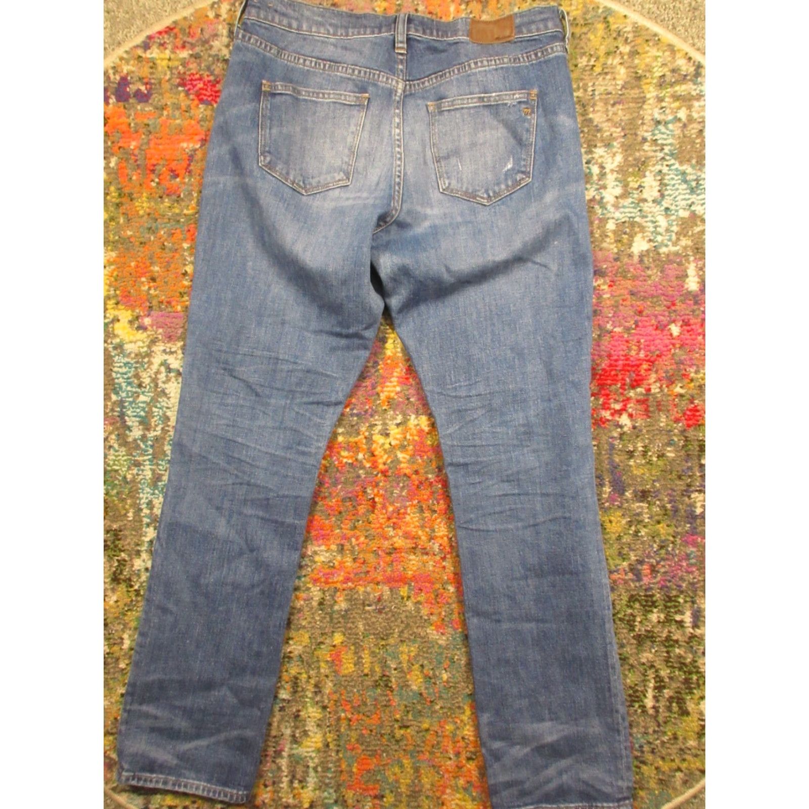 Madewell Madewell Slim Boyfriend Jeans 30x31 Stretch Denim Low Rise Distressed Blue Denim Jeans Womens Size 30" / US 8 / IT 44 - 2 Thumbnail