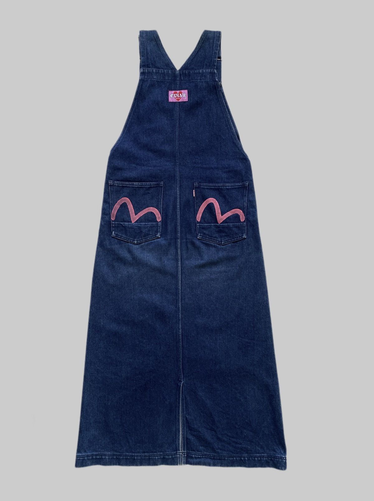 Evisu Vintage Evisu Donna Denim Pinafore Maxi Dress Size L / US 10 / IT 46 - 9 Thumbnail