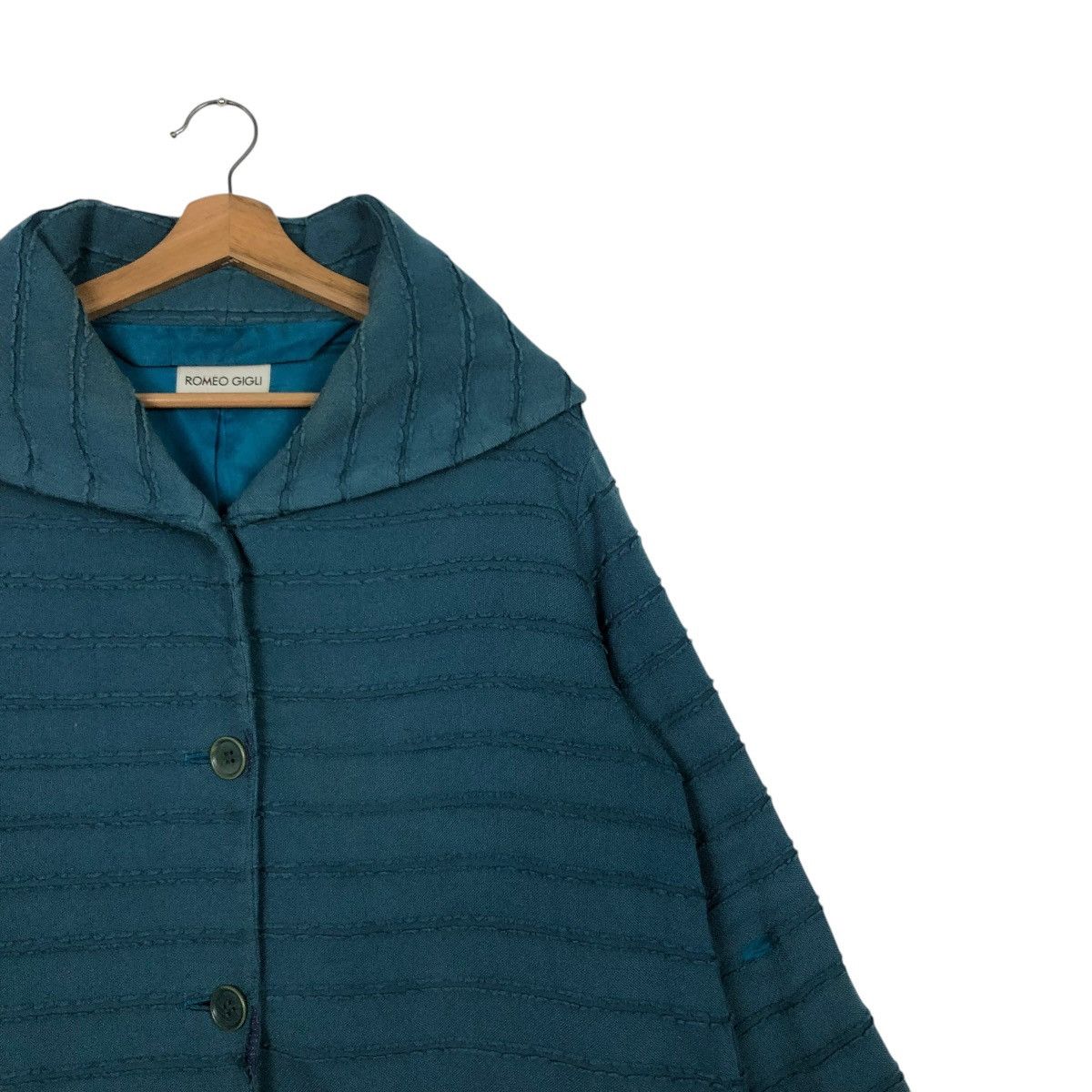 Romeo Gigli 🔥VINTAGE PLEATED JACKET BUTTON ROMEO GIGLI DOUBLE COLLAR Size US M / EU 48-50 / 2 - 7 Thumbnail