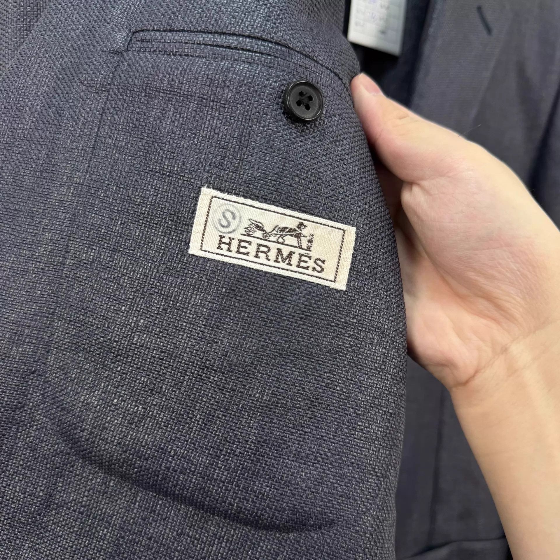 Hermes Hermes Purple Gray Nylon Suit Jacket 48 99 New Size 48R - 5 Thumbnail