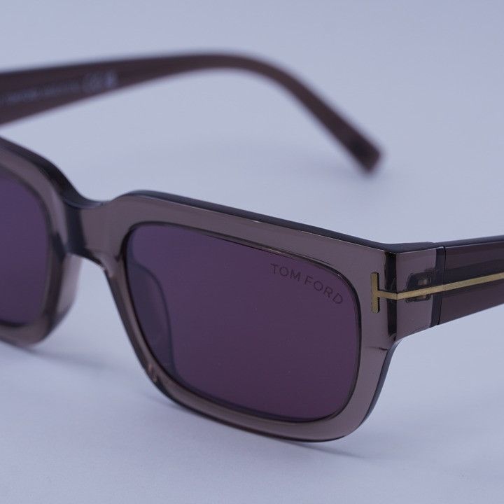 Tom Ford Tom Ford FT1075 45U Ezra Sunglasses Brown Rectangle Frame Size ONE SIZE - 9 Thumbnail