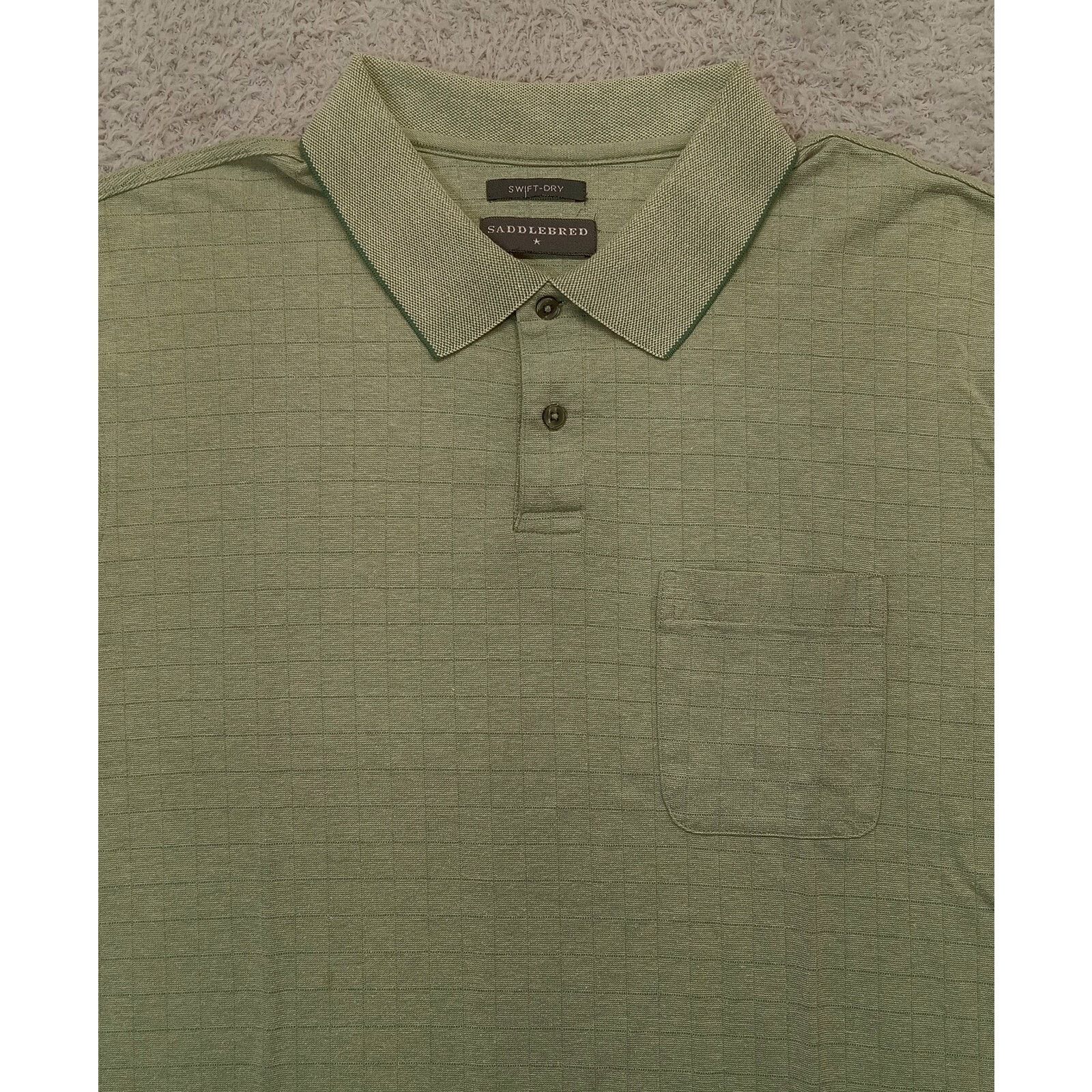 Saddlebred Saddlebred Polo Shirt L Men's Swift-Dry Short Sleeve Plaid Size US L / EU 52-54 / 3 - 3 Thumbnail
