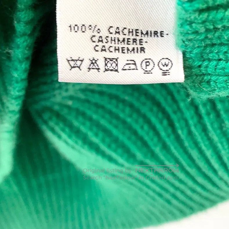 Hermes Hermes Green Knitted V-Neck Cashmere Sweater Size XS / US 0-2 / IT 36-38 - 6 Thumbnail