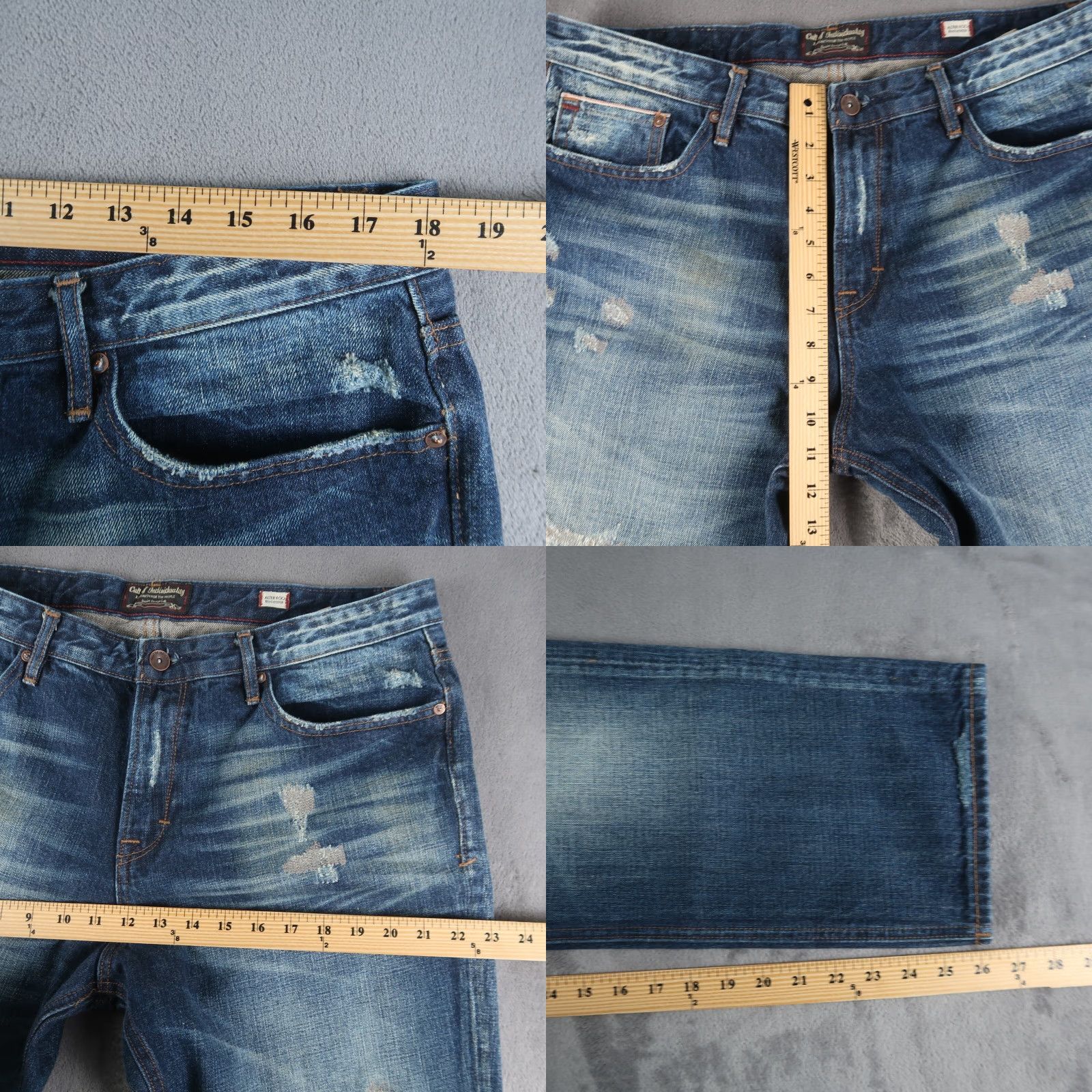 Cult Of Individuality VINTAGE Cult of Individuality Distressed Womens Alter Ego Boyfriend Jeans Sz 31 (36x26) Size 24" / US 00 / IT 34 - 9 Thumbnail