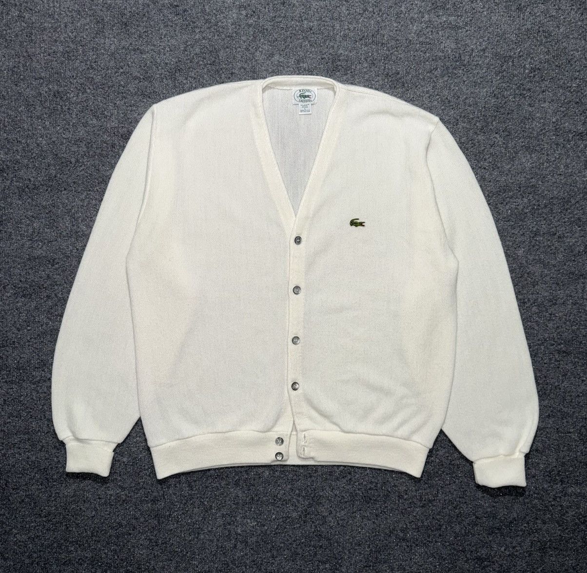 Izod Vintage IZOD Lacoste Cardigan USA Orlon Acrylic Cream Croc L Size US L / EU 52-54 / 3 - 1 Thumbnail