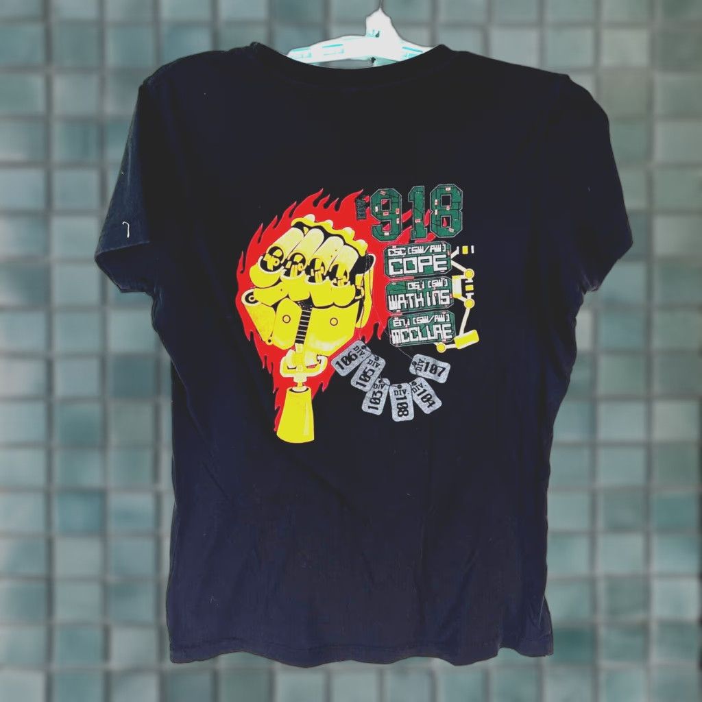 Vintage VINTAGE US NAVY 918 Men's 2 Sided Graphic Print Blue T-Shirt XL Size US XL / EU 56 / 4 - 1 Thumbnail