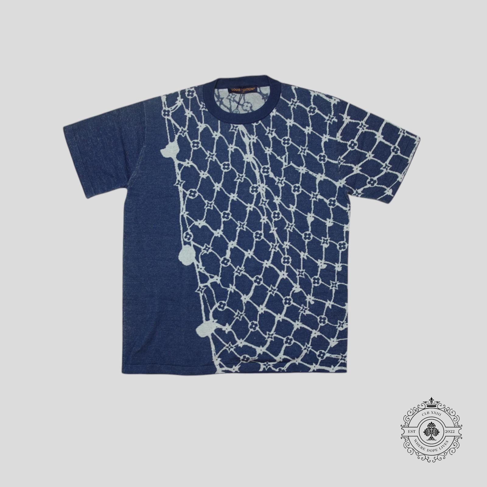 Louis Vuitton Louis Vuitton Monogram Fishnet Short Sleeve Shirt in Blue Size ONE SIZE - 1 Thumbnail