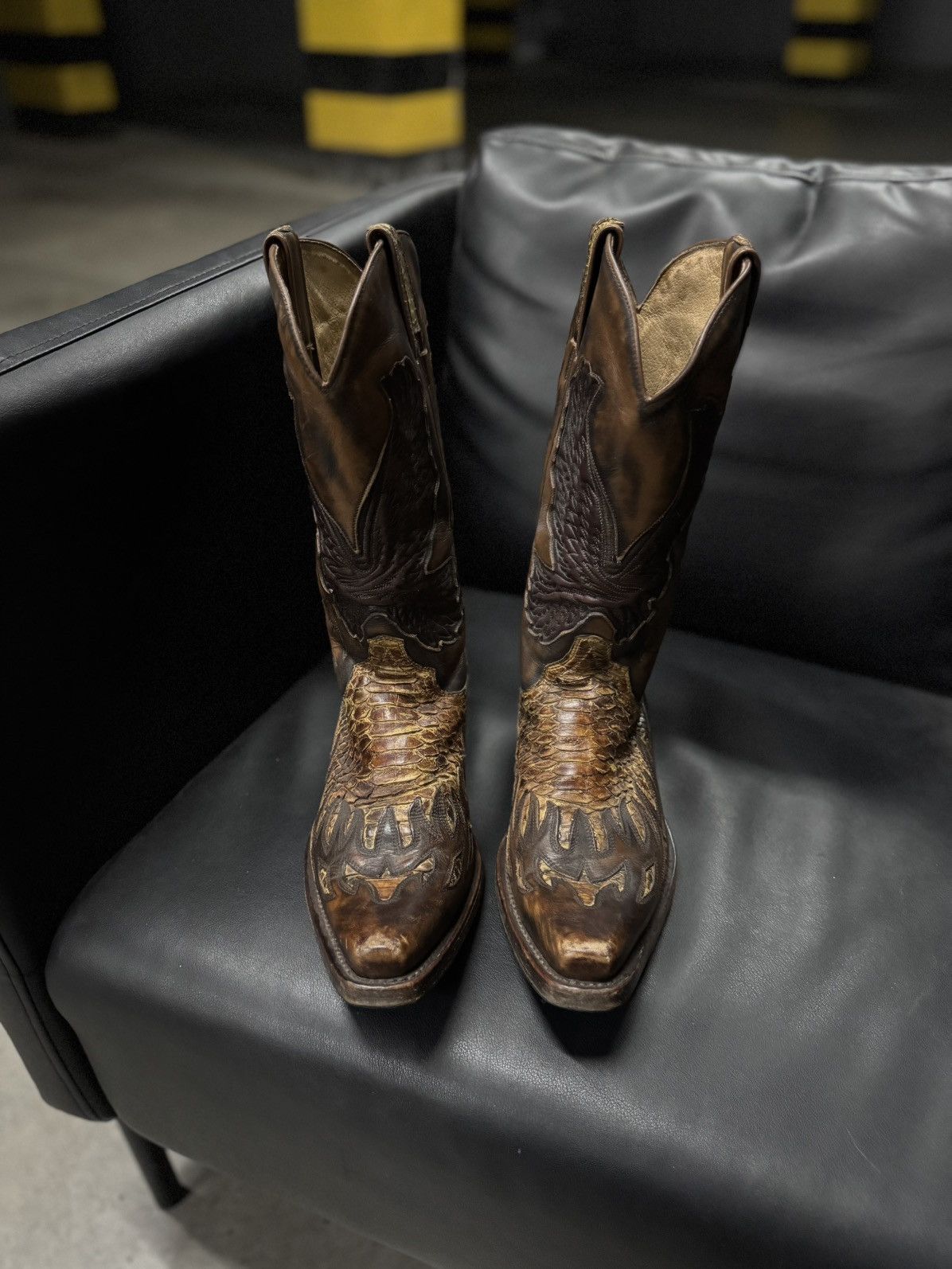 Sancho Boots Sancho Mexico Vintage Western Cowboy Python Boots Size US 7 / EU 40 - 7 Thumbnail