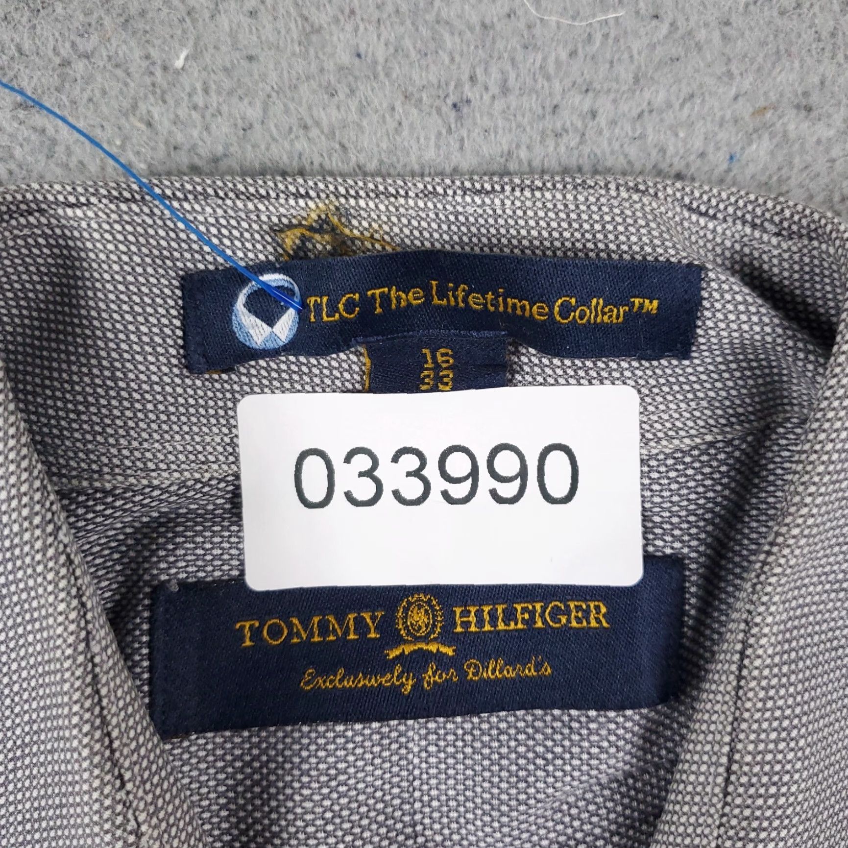 Tommy Hilfiger Tommy Hilfiger Dress Shirt Mens 16 Gray Long Sleeve Button Up Cotton Classic Size 42R - 8 Thumbnail