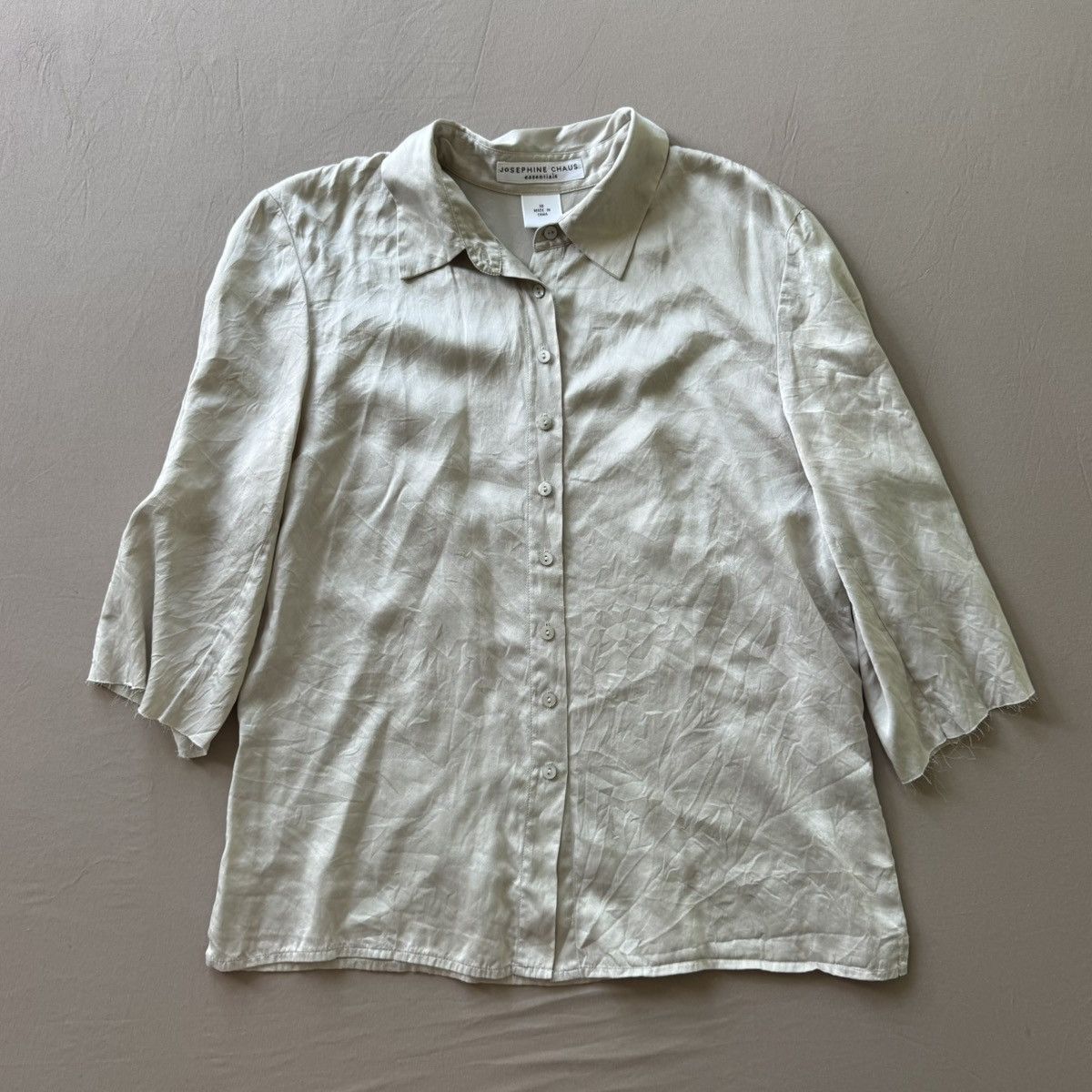 Other Vintage Josephine Chaus Silk 3/4 Sleeve Button Up Shirt Size L / US 10 / IT 46 - 1 Thumbnail