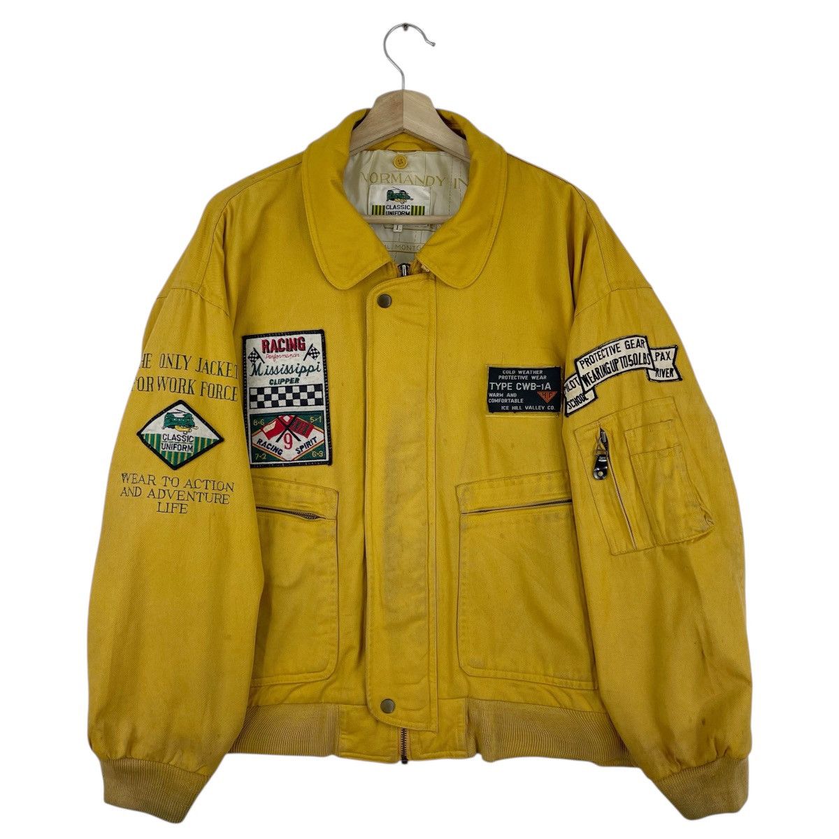 Vintage Work Force Patches Bomber Jacket Size US XL / EU 56 / 4 - 7 Thumbnail