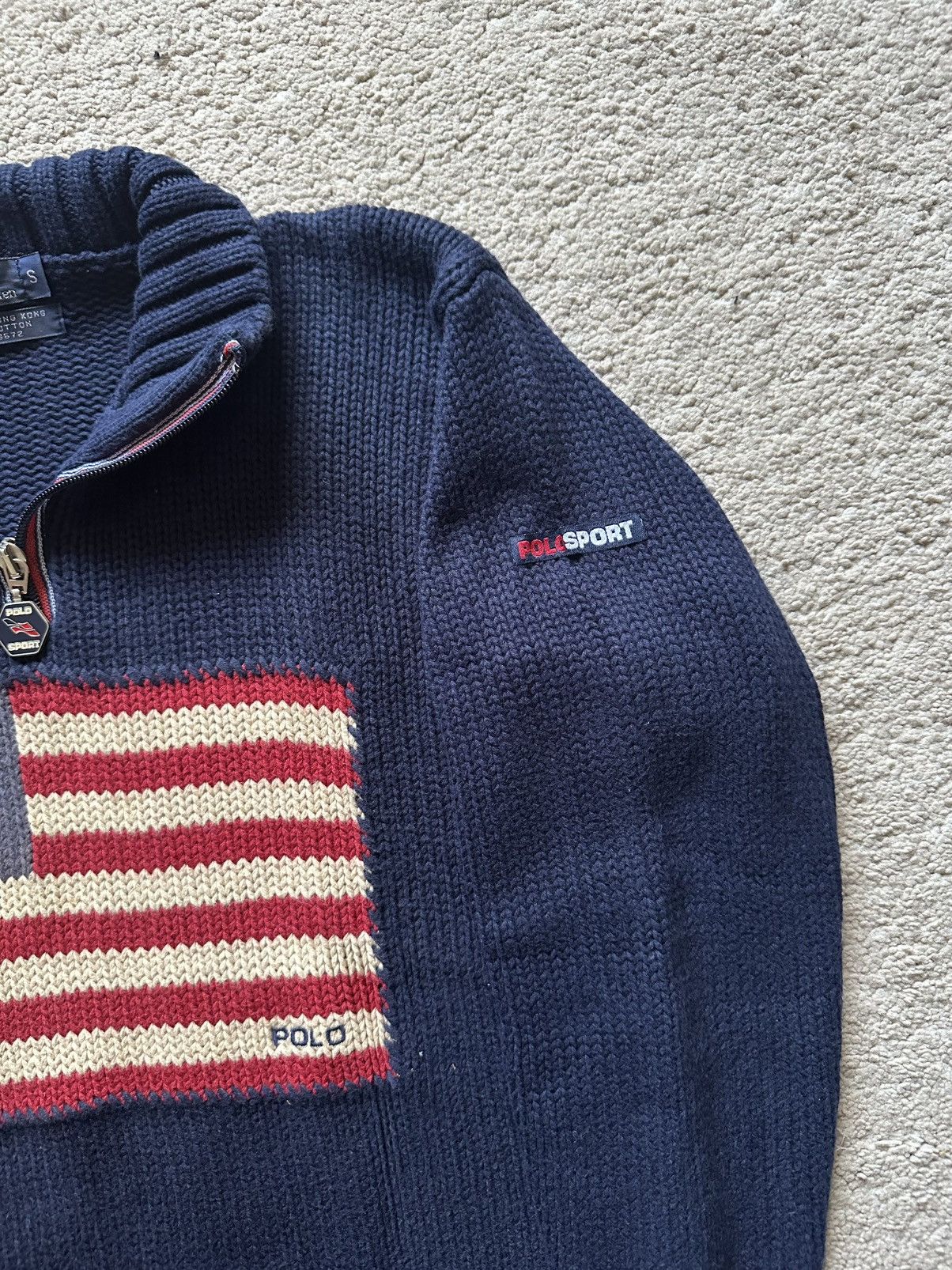 Polo Ralph Lauren 1990s Polo Ralph Lauren American Flag Knitted Sweater Size S / US 4 / IT 40 - 2 Thumbnail