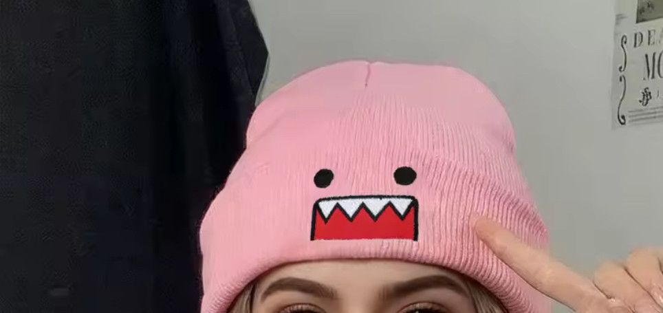 Japanese Brand Y2K Pink Domo Bear Kun Beanie Autumn Winter Warm Hat Size ONE SIZE - 2 Thumbnail