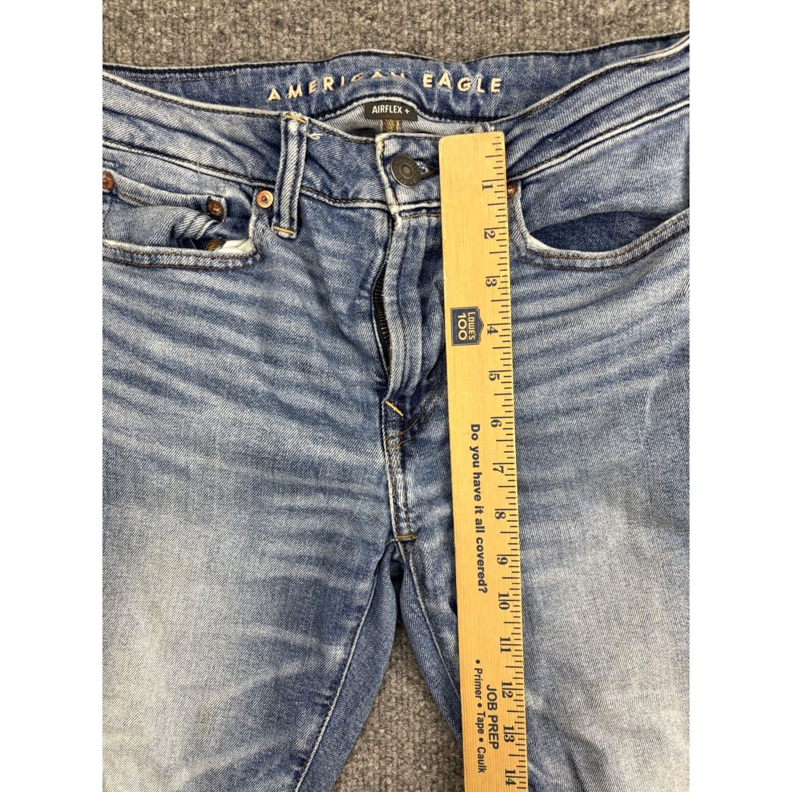 Vintage American Eagle Athletic Skinny Jeans Mens 28x30 Light Wash Blue Airflex+ Stretch Jeans Size US 28 / EU 44 - 4 Thumbnail
