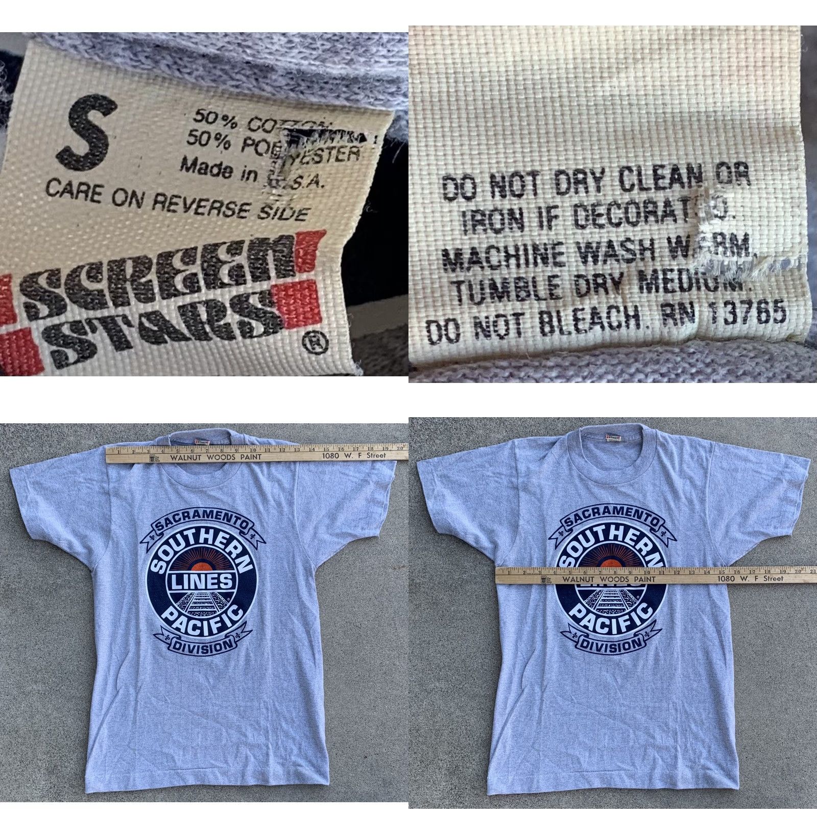 Vintage VINTAGE Southern Pacific Lines Sacramento Division t shirt single stitch Size S (Unisex) Gray Screen Stars 1980s Graphic Tee Men/Women? Size US S / EU 44-46 / 1 - 8 Thumbnail