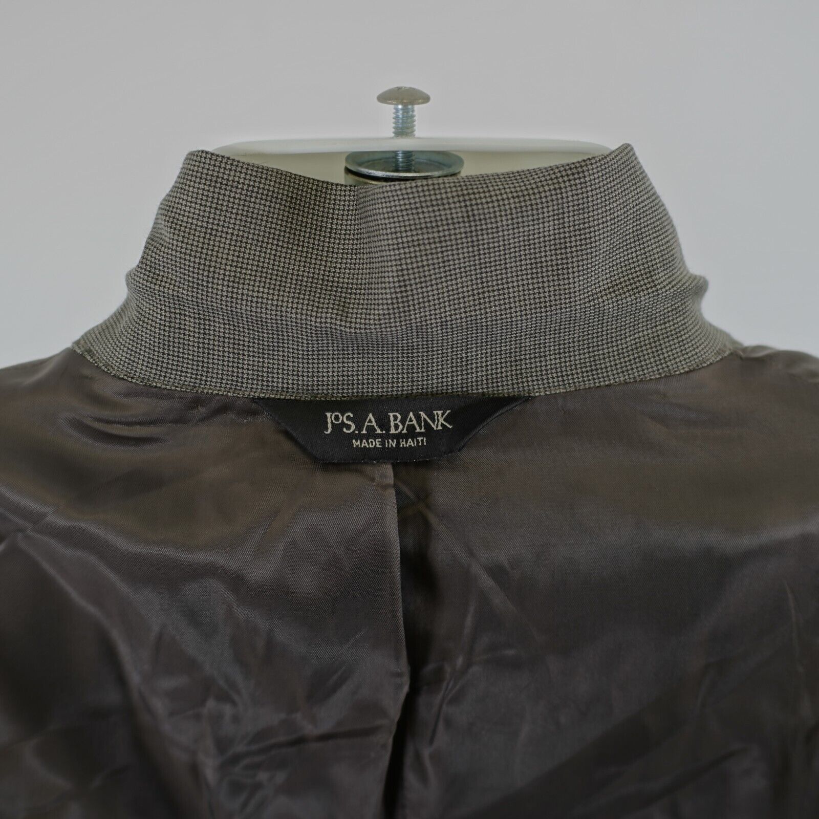 Jos. A. Bank Jos A Bank Textured Wool Beige Black Star Check 44R Blazer 2 Size 44R - 11 Thumbnail