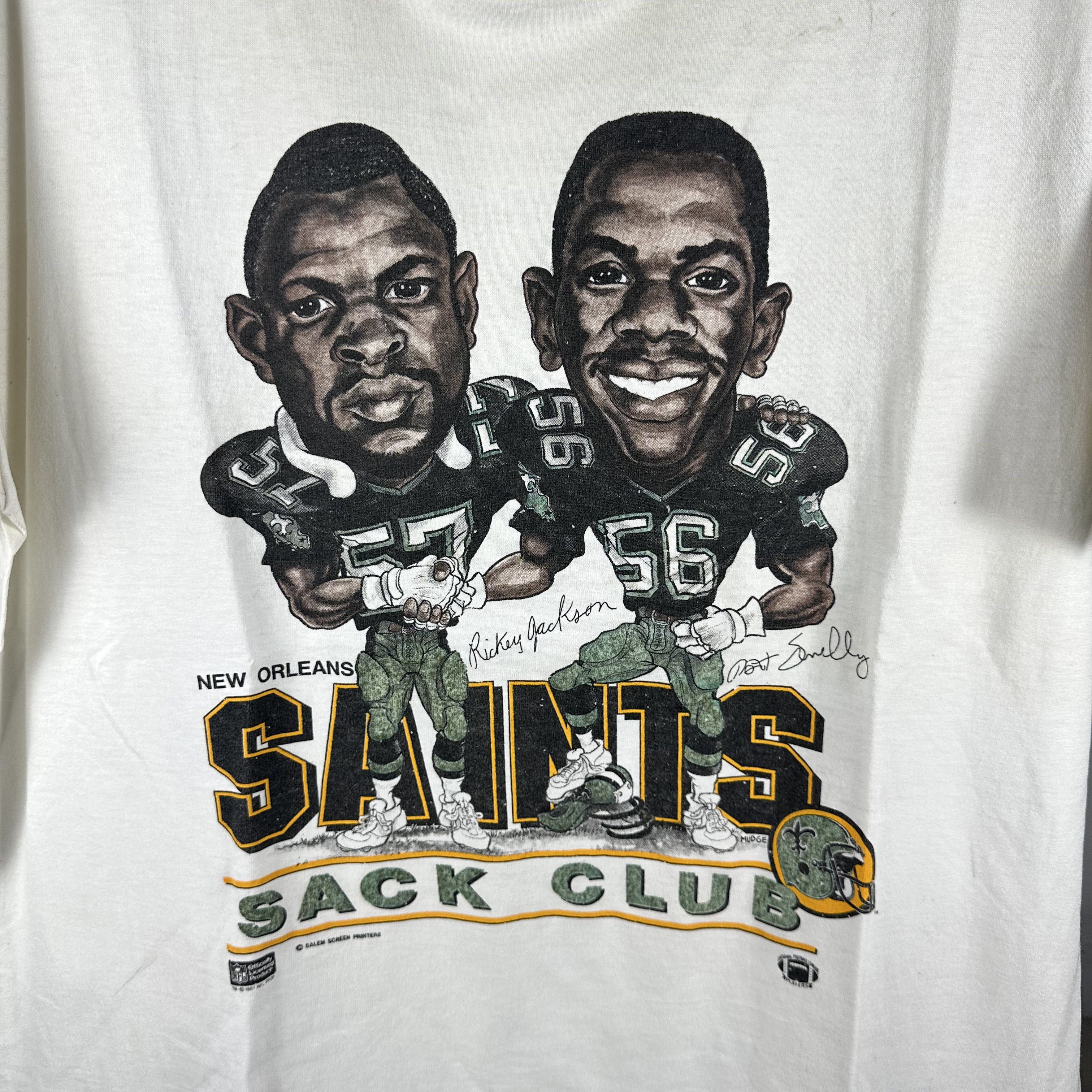 Vintage 1987 New Orleans Saints Sack Club NFL Caricature T-shirt Size US L / EU 52-54 / 3 - 2 Thumbnail