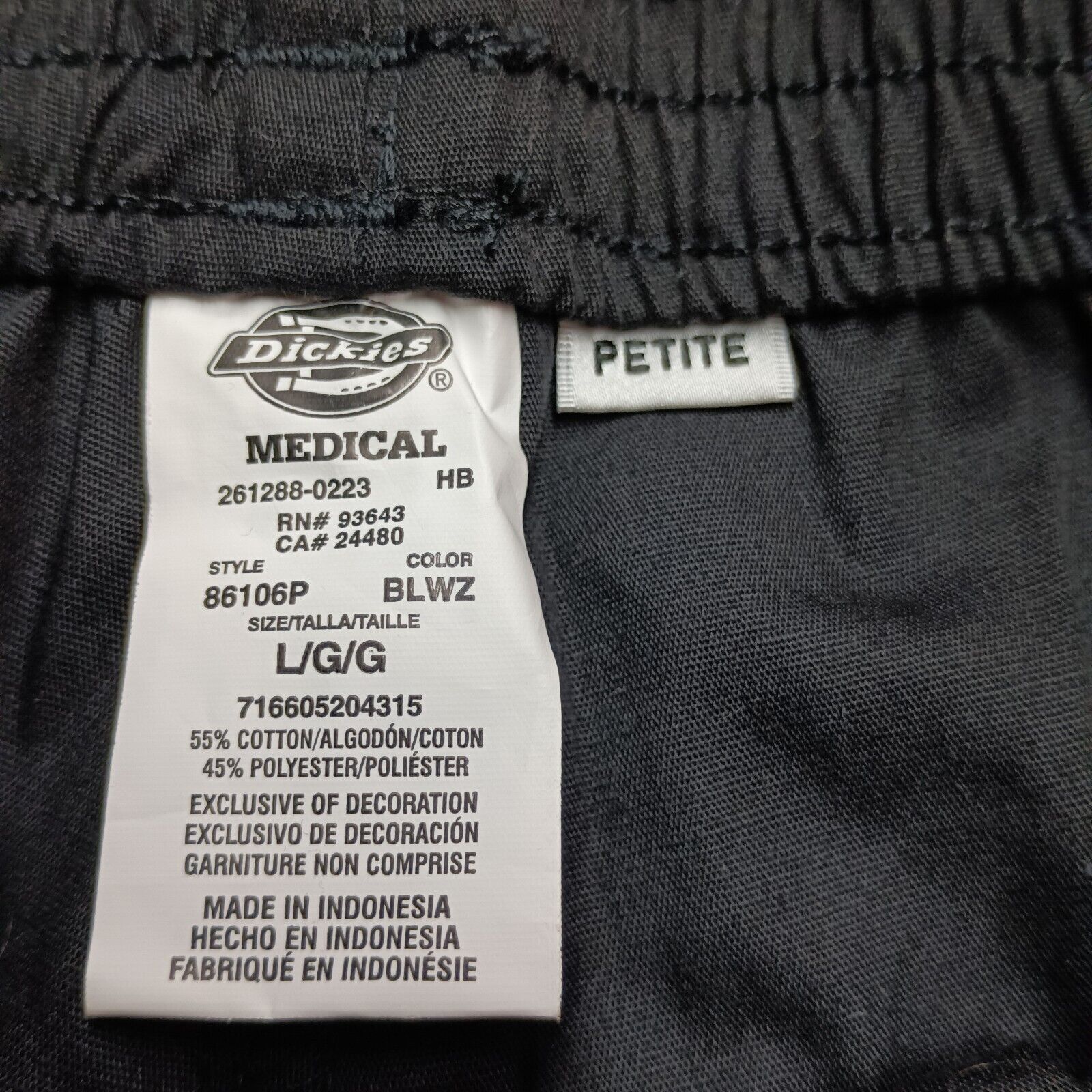 Dickies Black Dickies Scrubs EDS Pull On Pants Women's L Petite Size 30" / US 8 / IT 44 - 5 Thumbnail