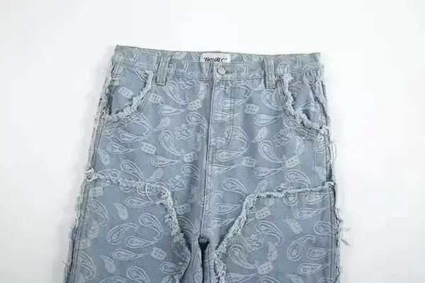 Japanese Brand × Vintage Y2k Double Knee Paisley Denim Jeans Size US 34 / EU 50 - 4 Thumbnail