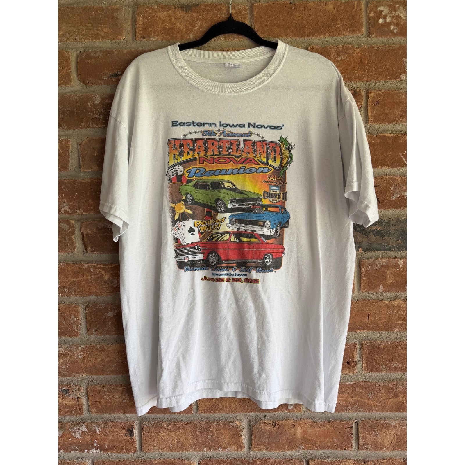 Jerzees Heartland Nova Reunion 2012 Car Show Tee XL Chevy Shirt Size US XL / EU 56 / 4 - 1 Thumbnail