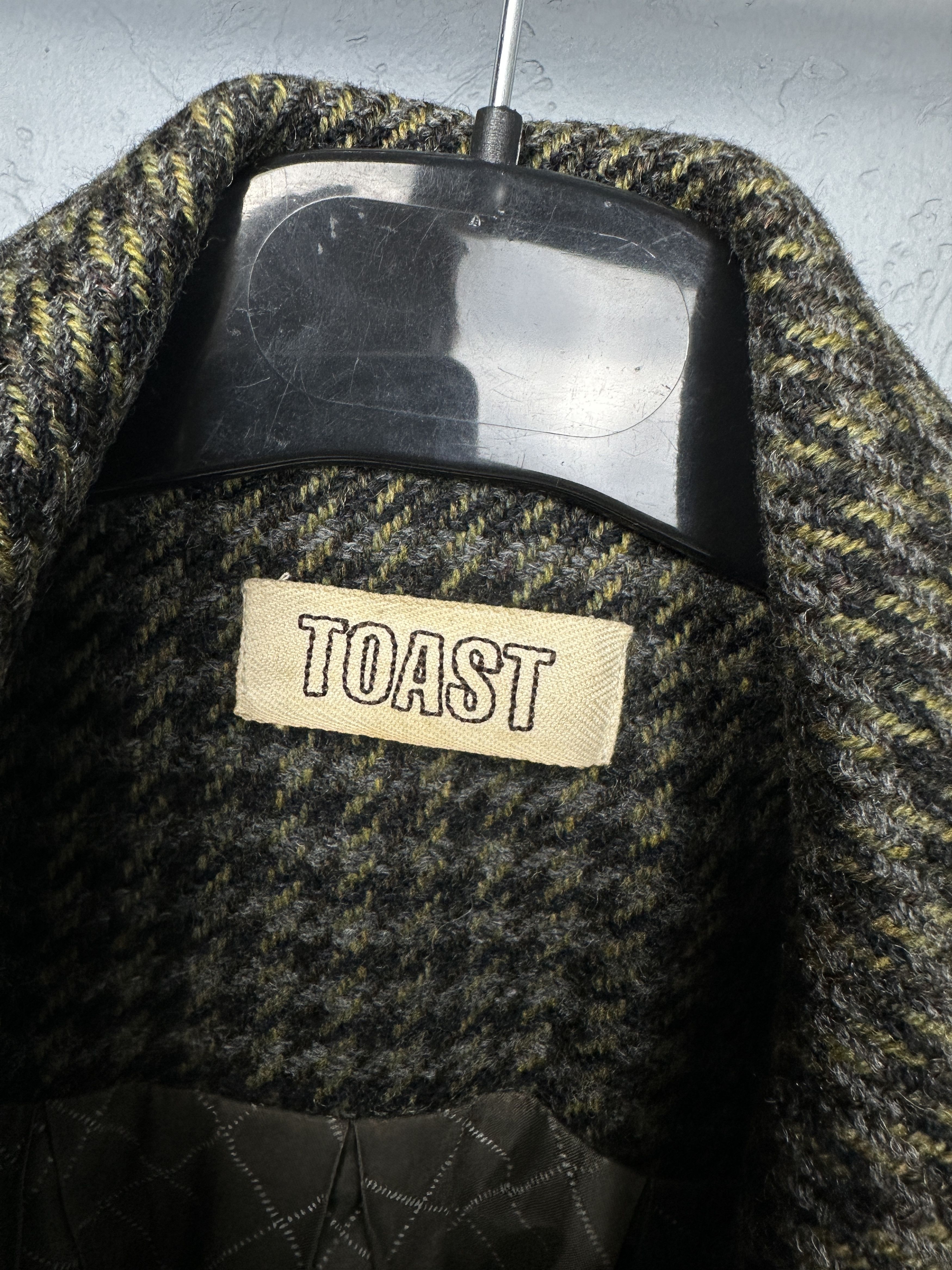 Vintage TOAST Womens Italian Wool Long Tweed Coat Jacket Size L / US 10 / IT 46 - 3 Thumbnail