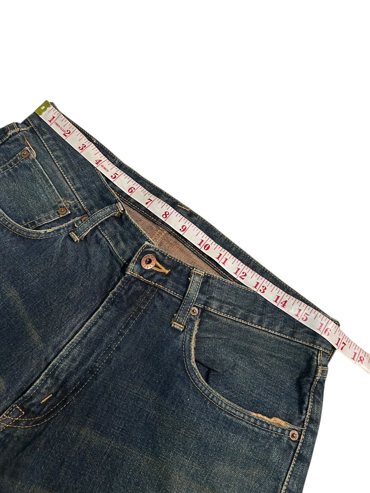 Japanese Brand × Kapital × Vintage Edwin Selvedge Rusty Distressed Short Denim jeans Size US 33 - 11 Thumbnail