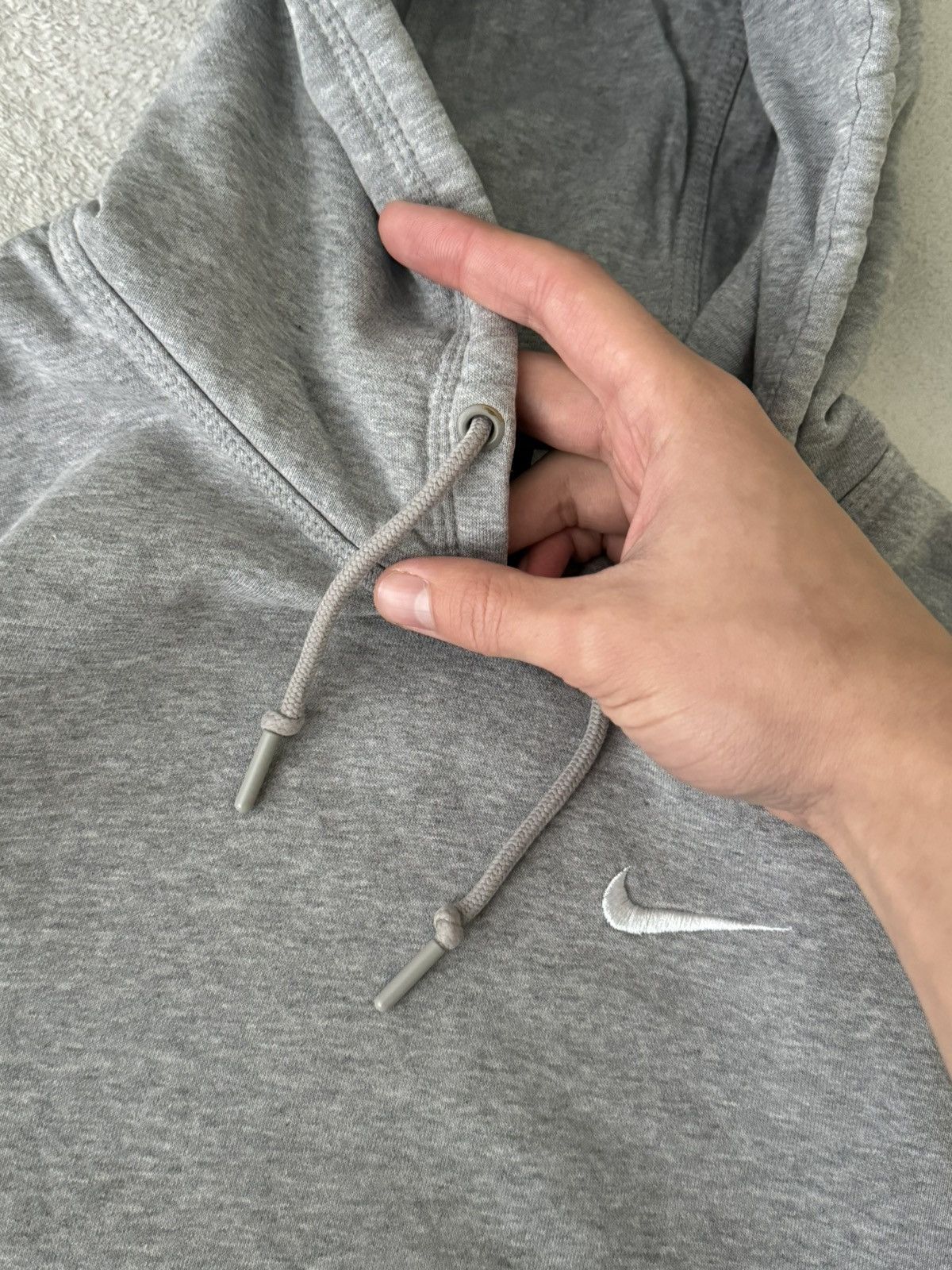 Nike × Vintage Vintage Nike Y2K swoosh oversized grey zip hoodie Size US S / EU 44-46 / 1 - 10 Thumbnail