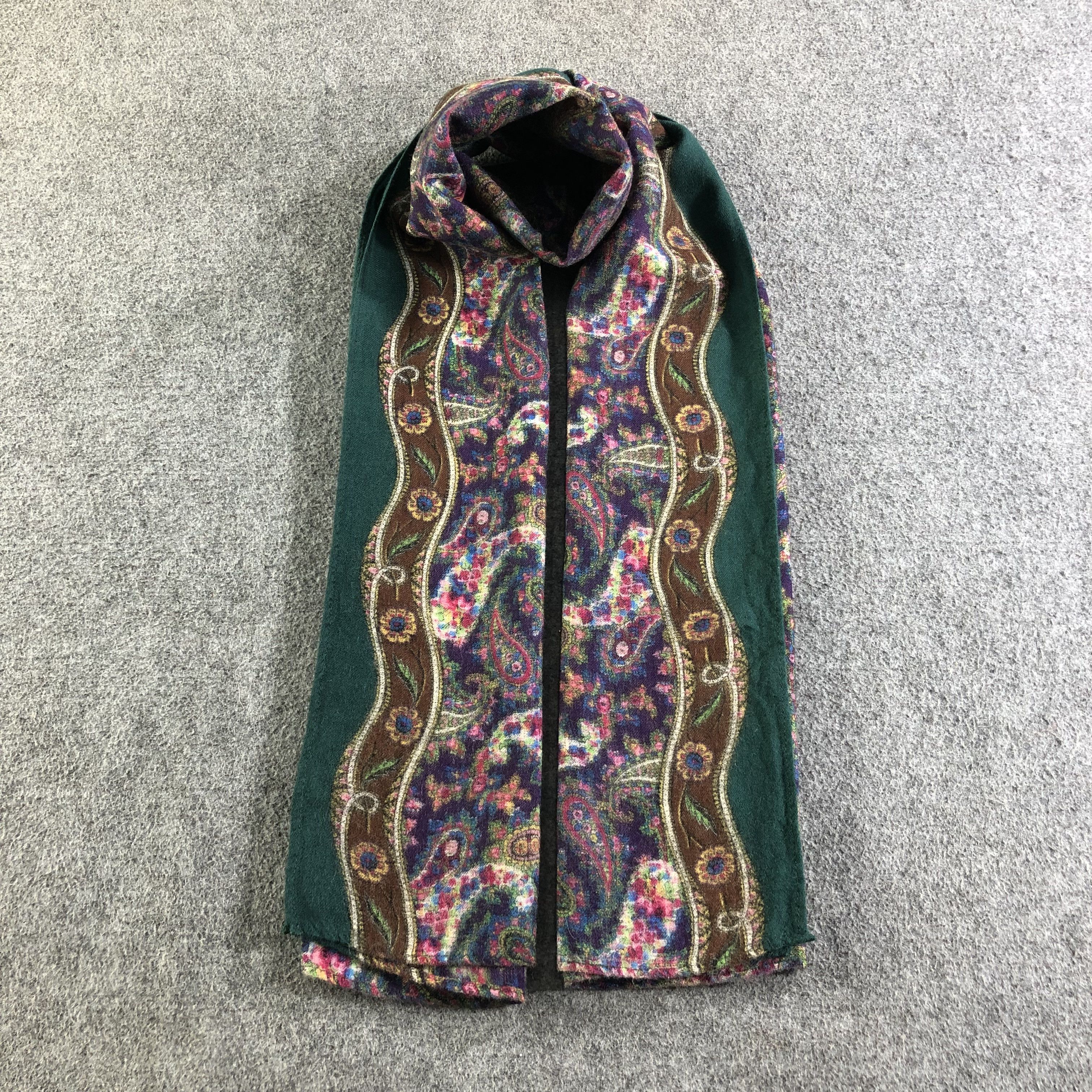 Kenzo Kenzo Paisley Wool Stole Scarf Muffler Neckwear V2078 Size ONE SIZE - 1 Thumbnail