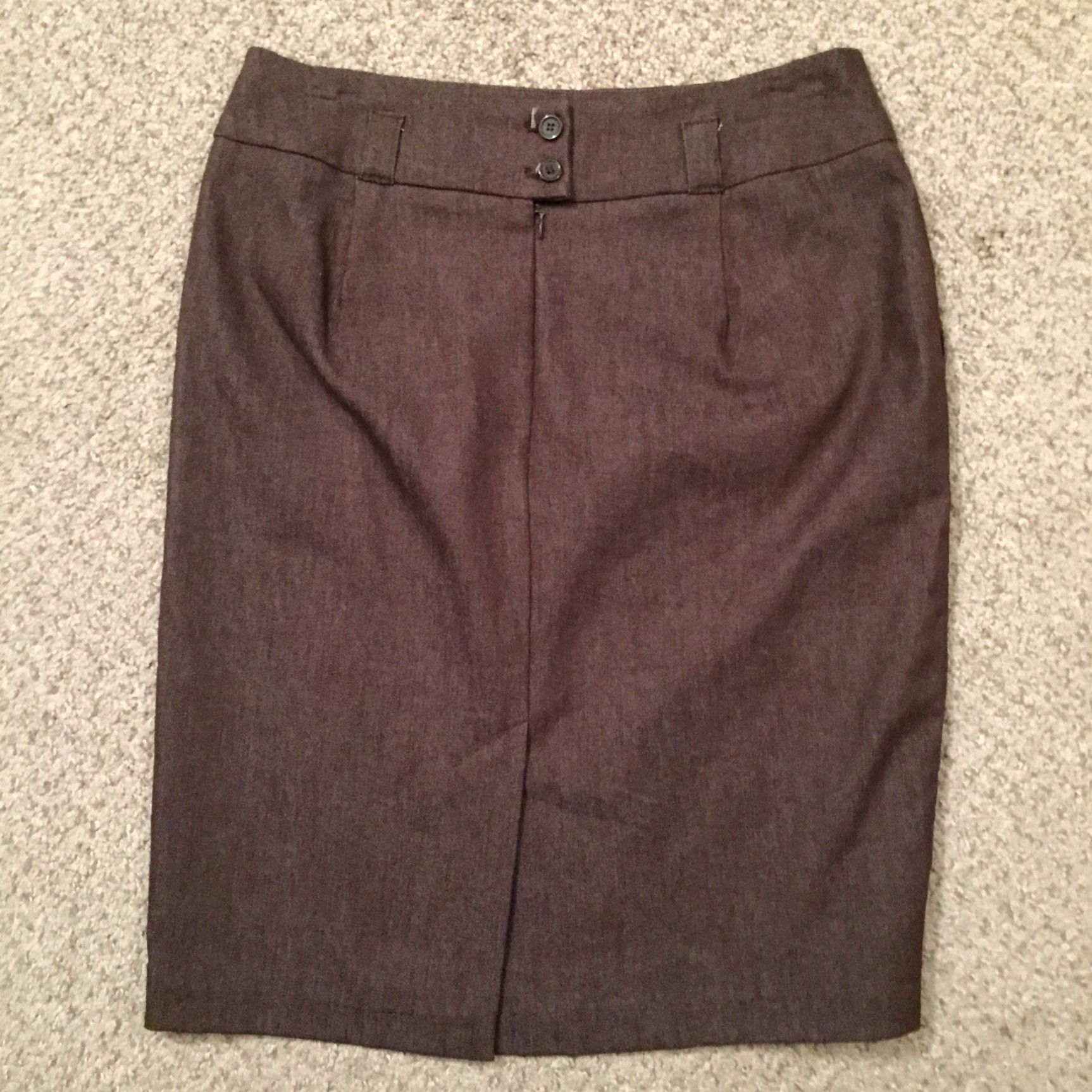 Vintage Nycc Skirt Women Knee Length Brown Cotton Blend Slit Pencil Size 6 Unlined Vintage No Regular Grade? Size 28" / US 6 / IT 42 - 6 Thumbnail