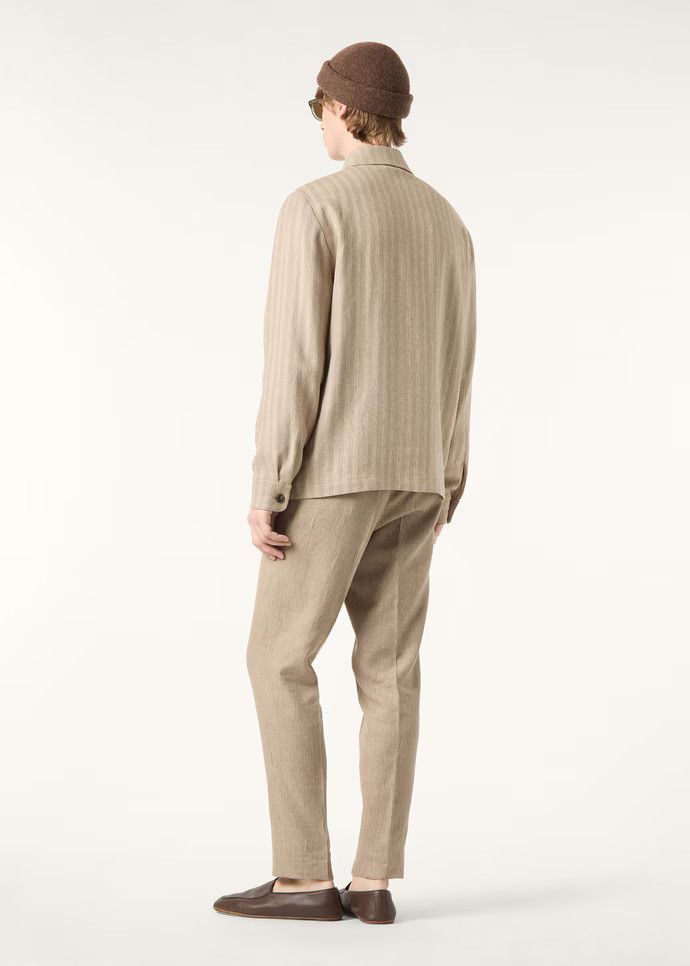Loro Piana os11x0326 FAR0892 Nimar Overshirt Natural & Tundra Stripe Size US M / EU 48-50 / 2 - 7 Thumbnail