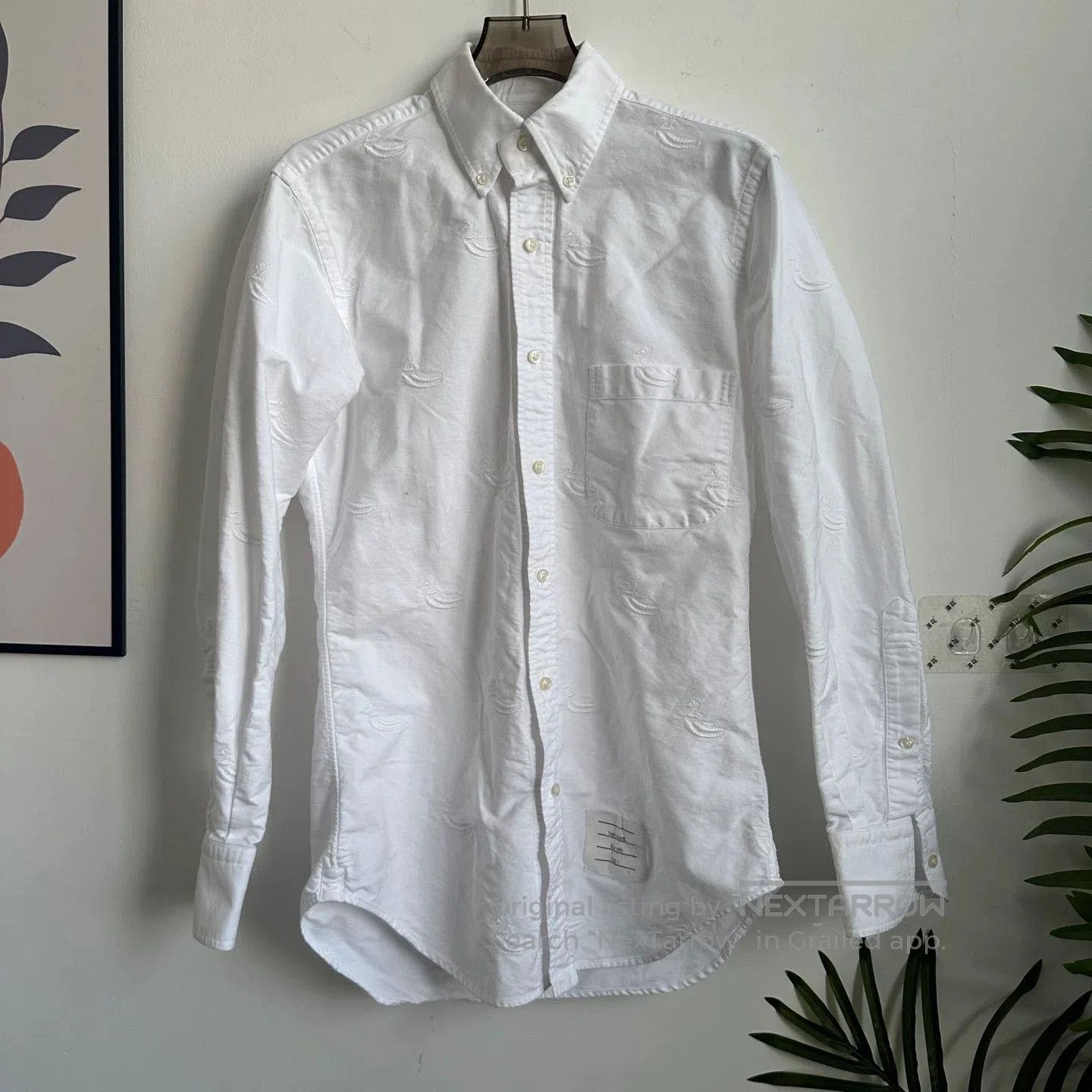 Thom Browne Thom Browne White Embroidered Shirt Jacket. Size US M / EU 48-50 / 2 - 1 Thumbnail