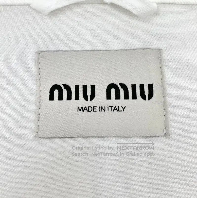 Miu Miu Miu Miu White Cropped Denim Jacket for Women . Size M / US 6-8 / IT 42-44 - 5 Thumbnail