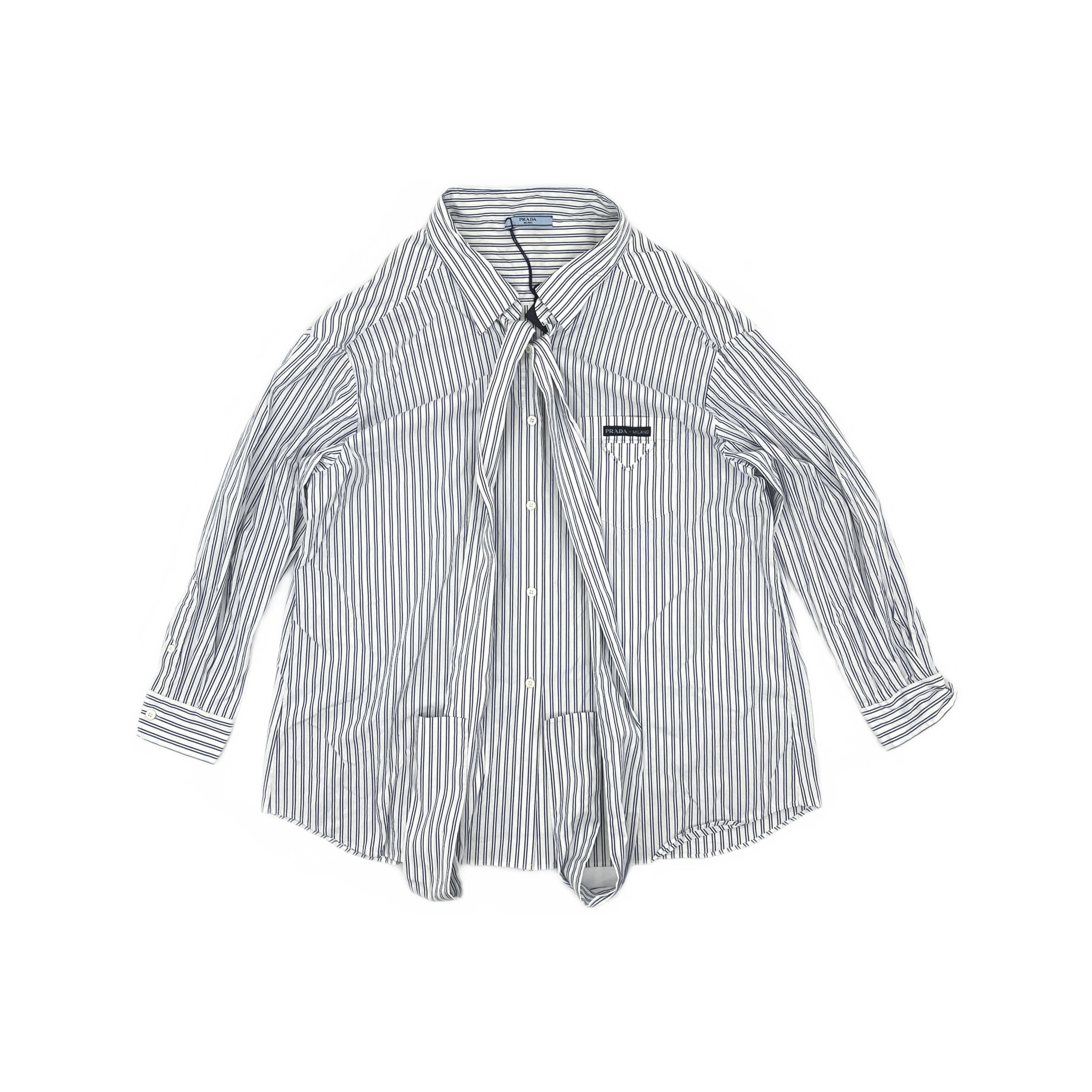 Prada Prada Striped Cotton Button Up Shirt Size 42 Size M / US 6-8 / IT 42-44 - 1 Thumbnail